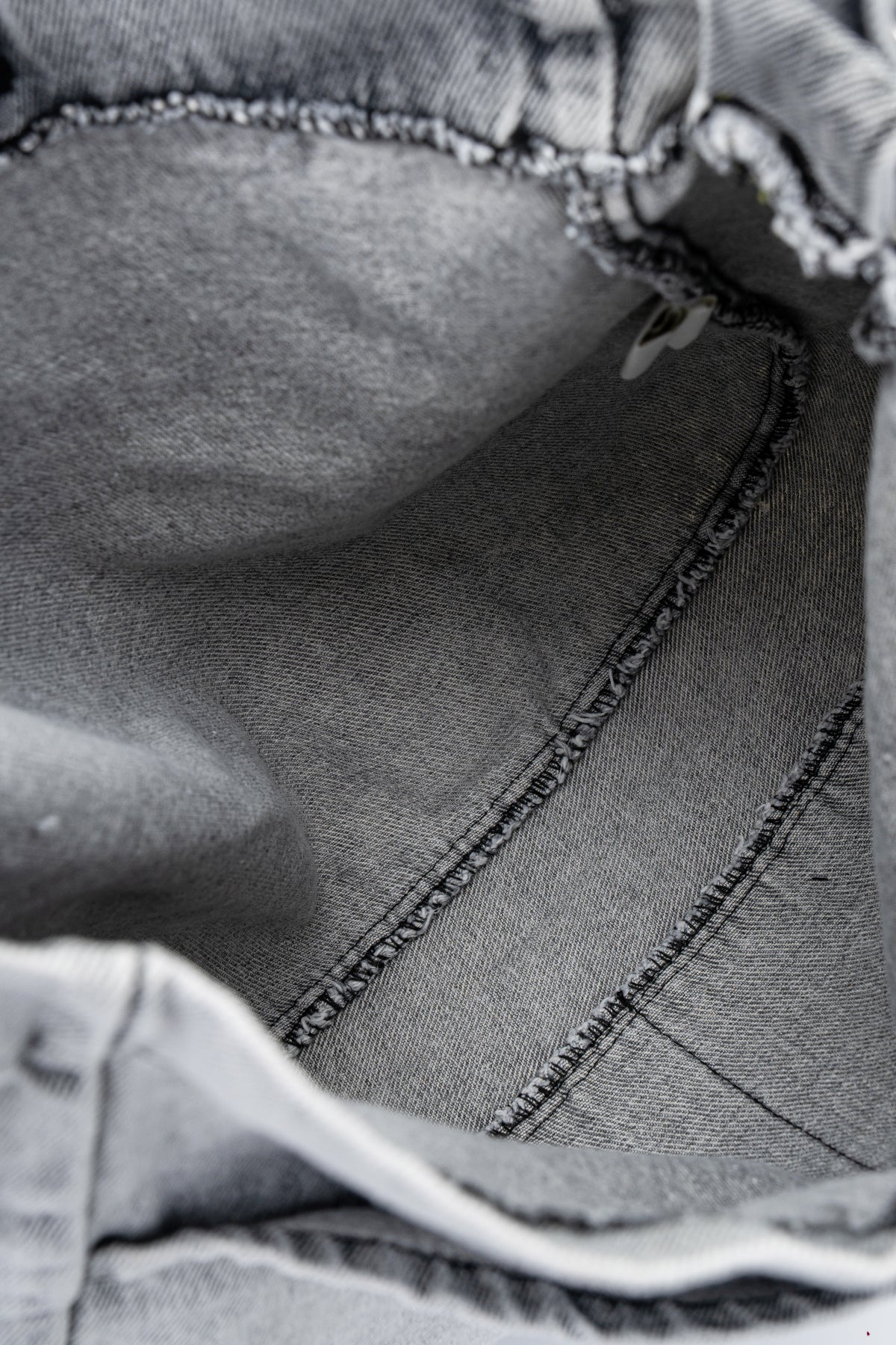 Çift Cepli Denim Kadın Çapraz Çanta Allison Gri