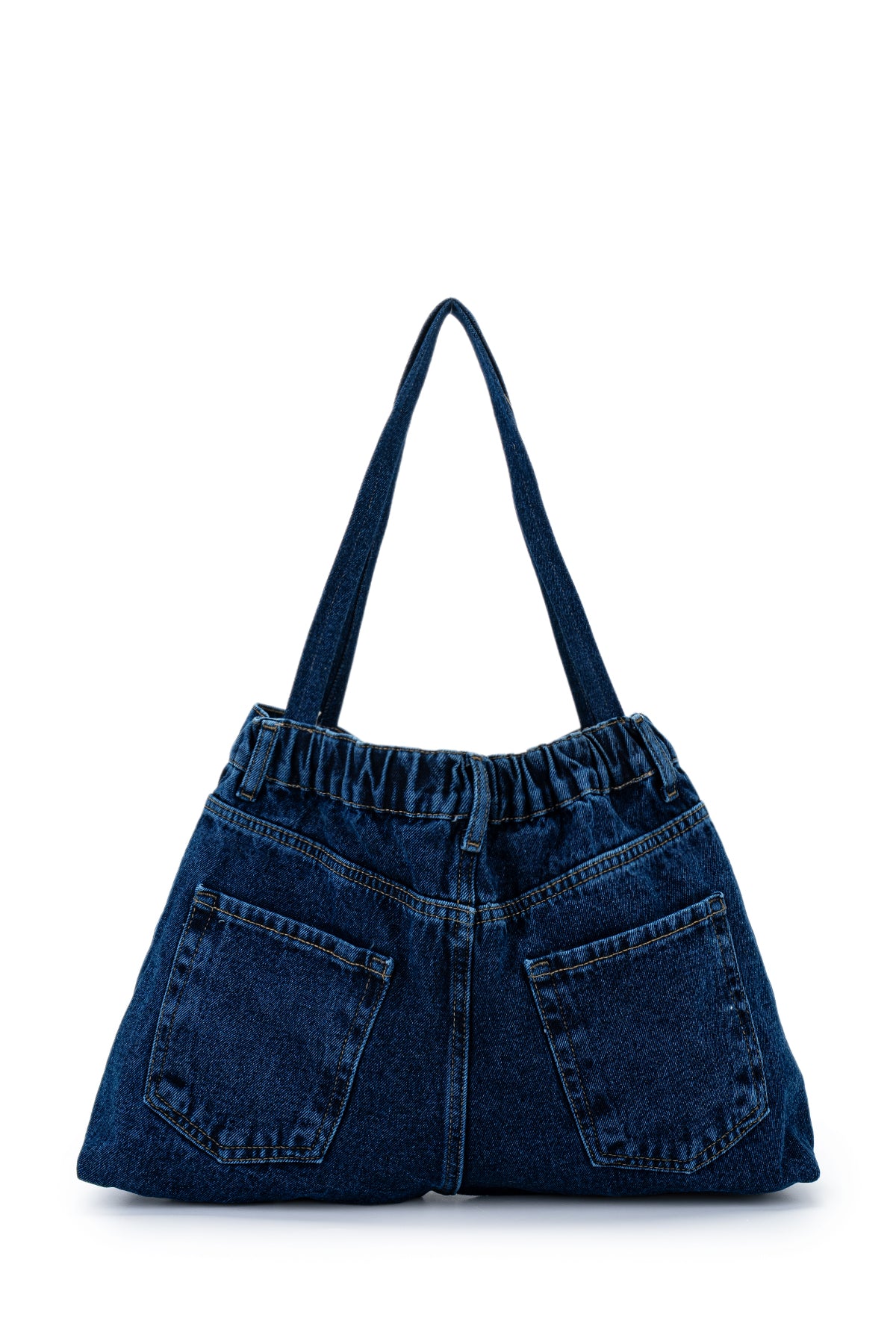 Fermuar Ve Düğme Detaylı Denim Kadın Kol Çanta Harmony Lacivert