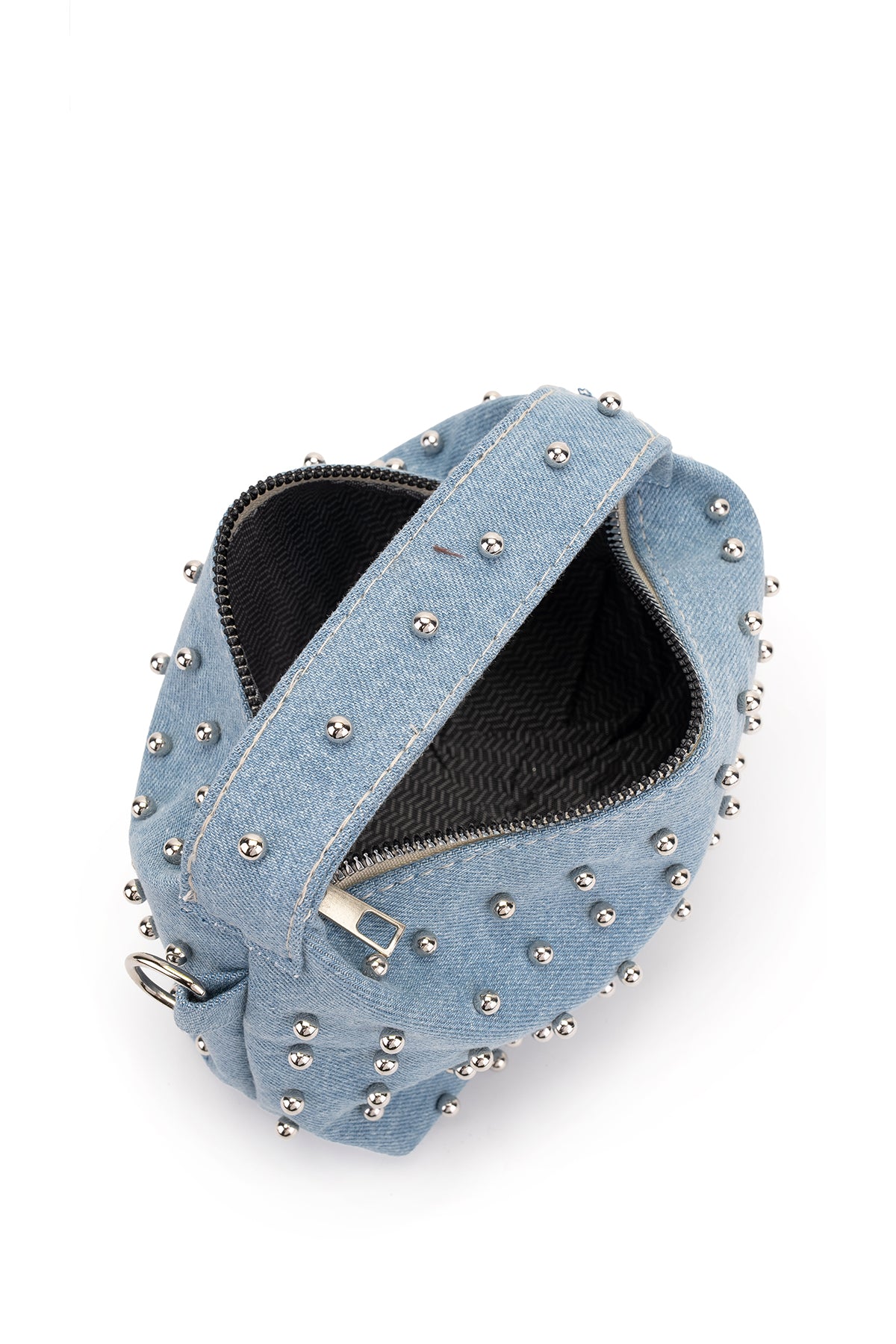 Trok Detaylı Zincir Askılı Kadın Çapraz Çanta Romeo Denim Mavi