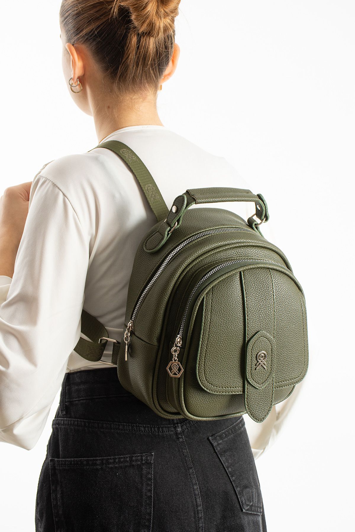 Çok Gözlü Mini Frank Sırt Çantası Haki