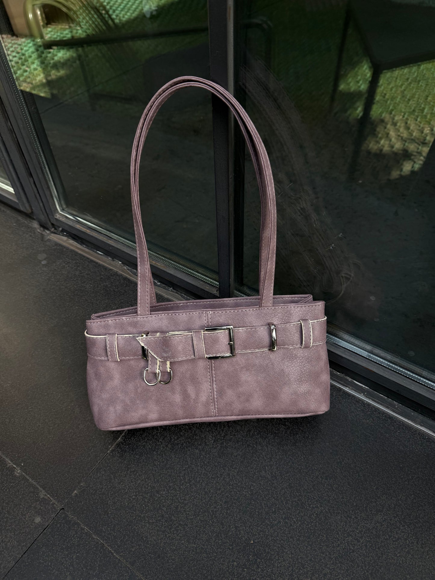 Kemer Detaylı Kadın Kol Çanta Birdy Mürdüm