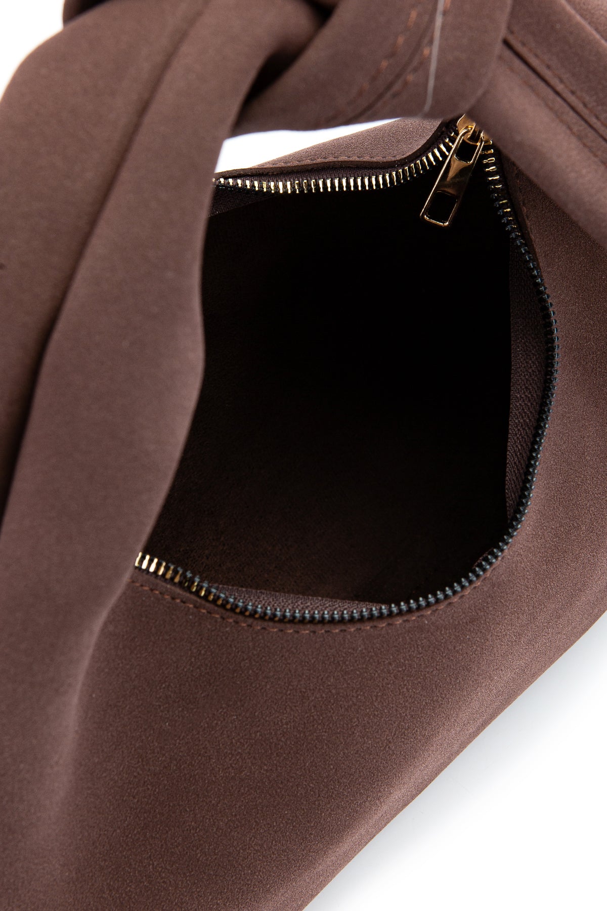 Kuşak Bağlama Detaylı Süet Smitty Kol Çanta Kahverengi