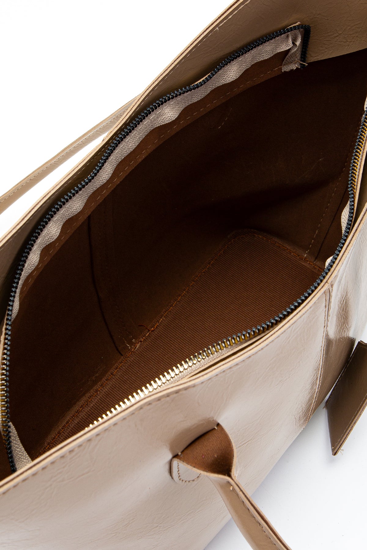 Çift Saplı Suni Deri Hipe Kadın Kol Çantası Bej