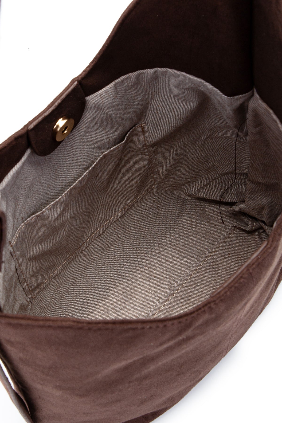 Süet Kavis Detaylı Mona Kol Çanta Kahverengi