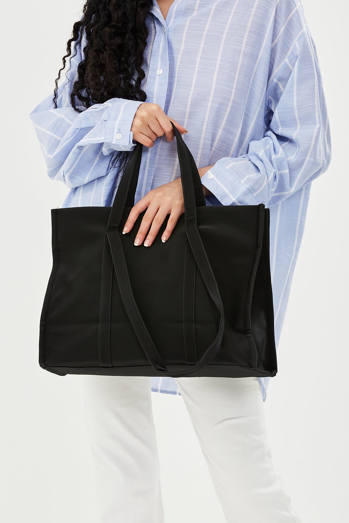 Paraşüt Kumaş Shopper Amelia Kadın Kol Çanta Siyah