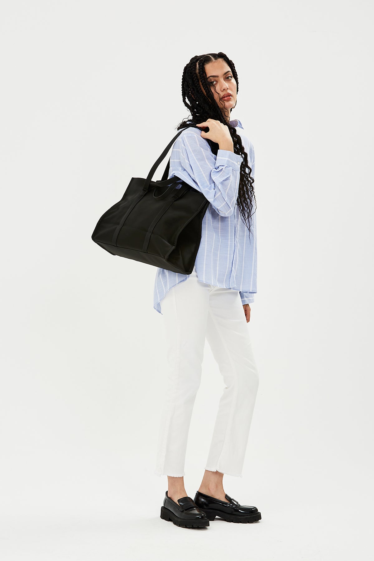 Paraşüt Kumaş Shopper Amelia Kadın Kol Çanta Siyah