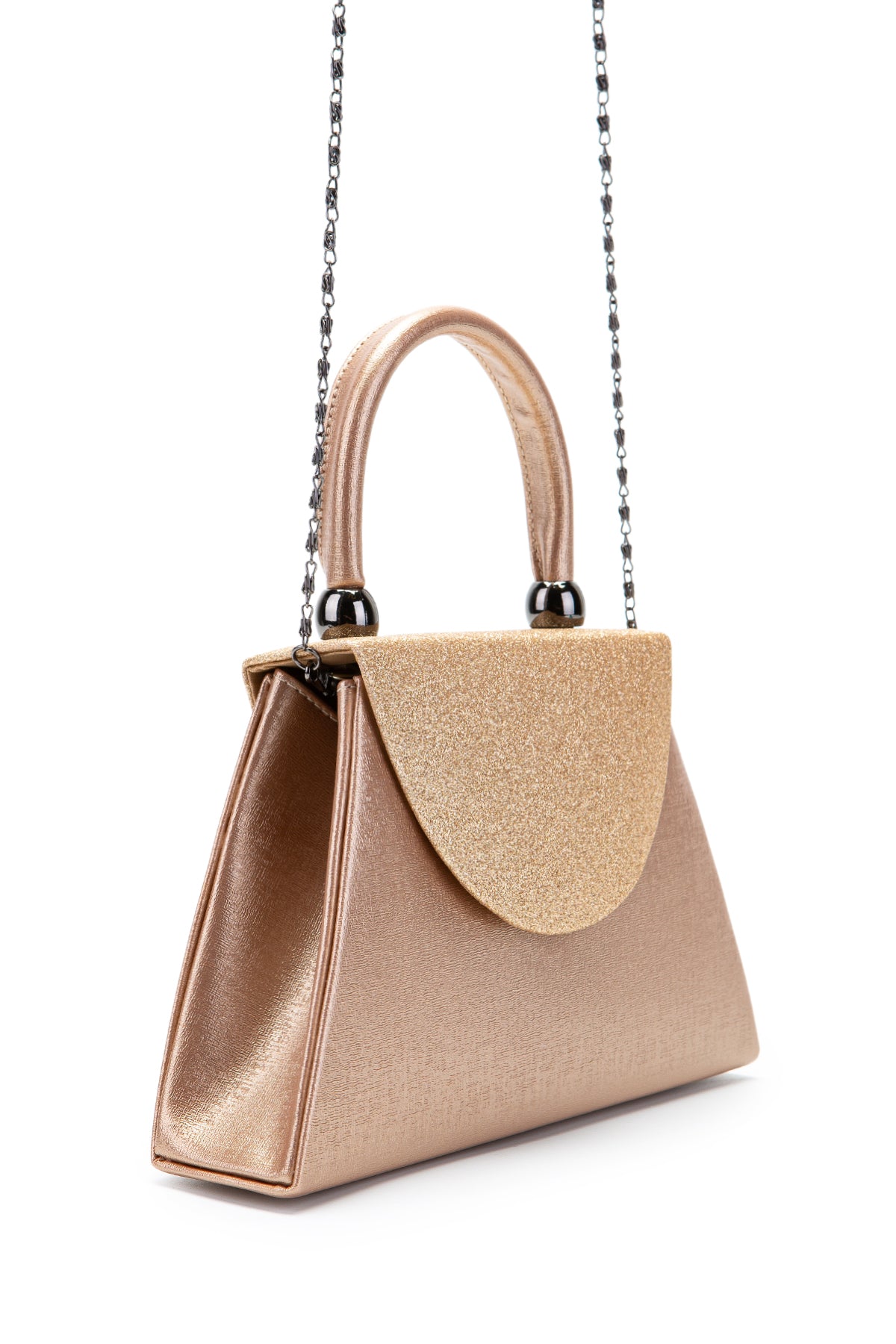 Minimalist Tasarım Simli Kapaklı Lip Abiye El Çantası Pudra