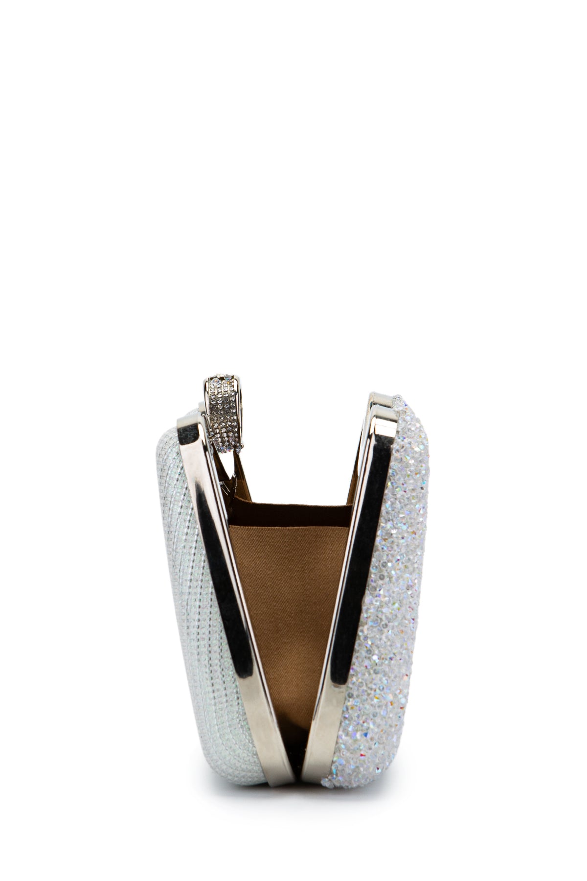 Yüzük Detaylı Taşlı Amanda Abiye El Çantası Beyaz