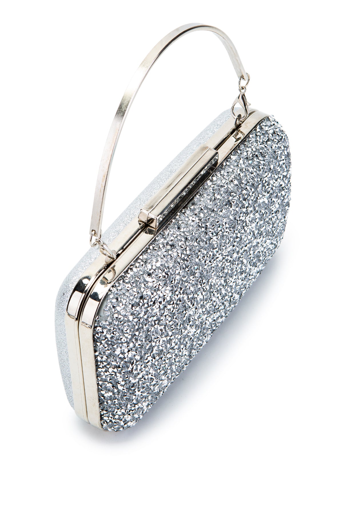 Taşlı Premium Debbie Abiye El Çantası Gümüş