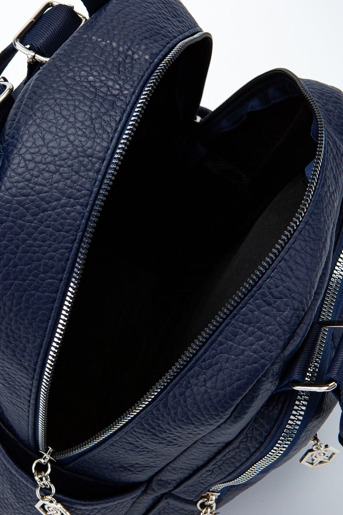 Çok Gözlü Suni Deri Bucky Sırt Çantası Lacivert