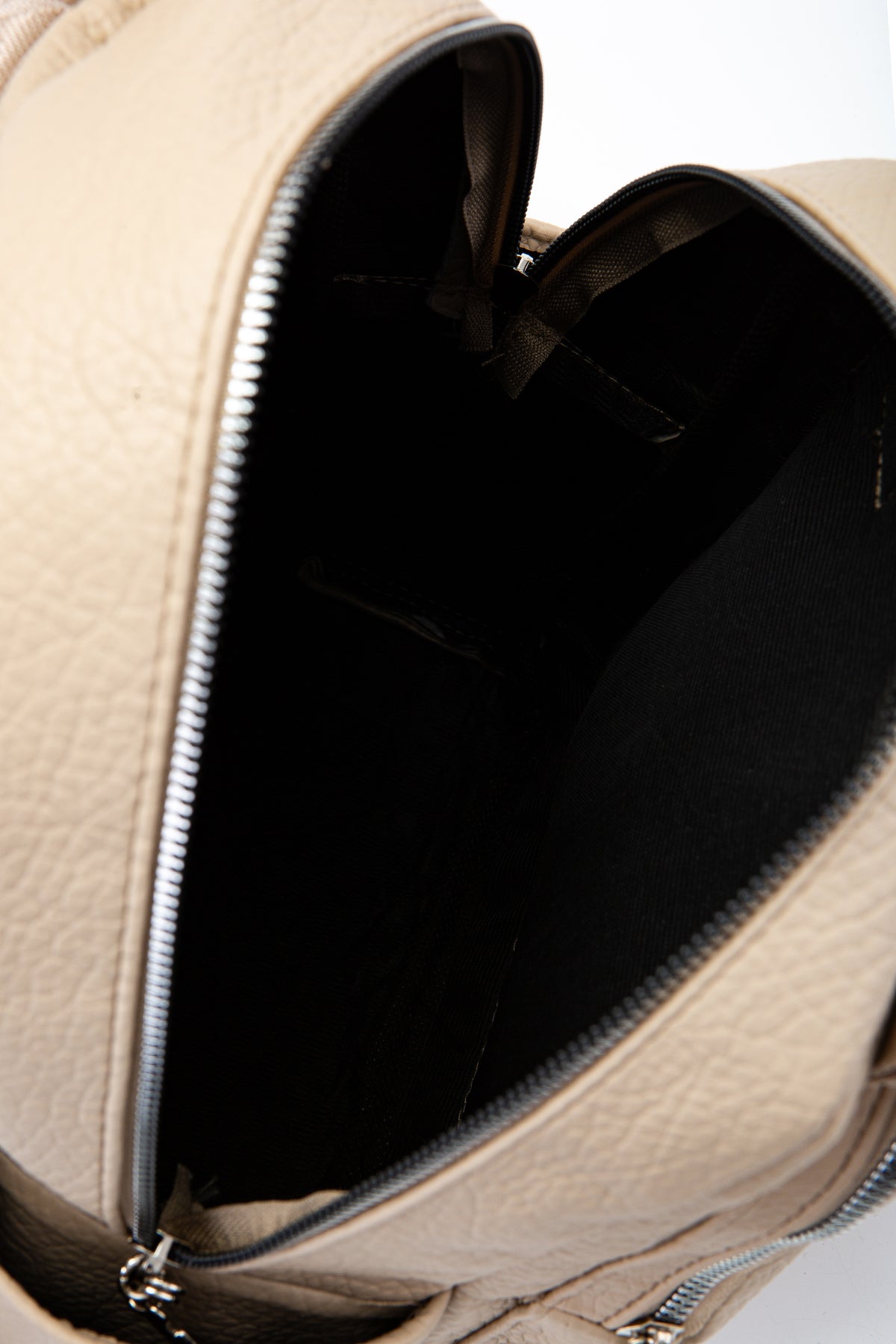 Çok Gözlü Suni Deri Bucky Sırt Çantası Vizon