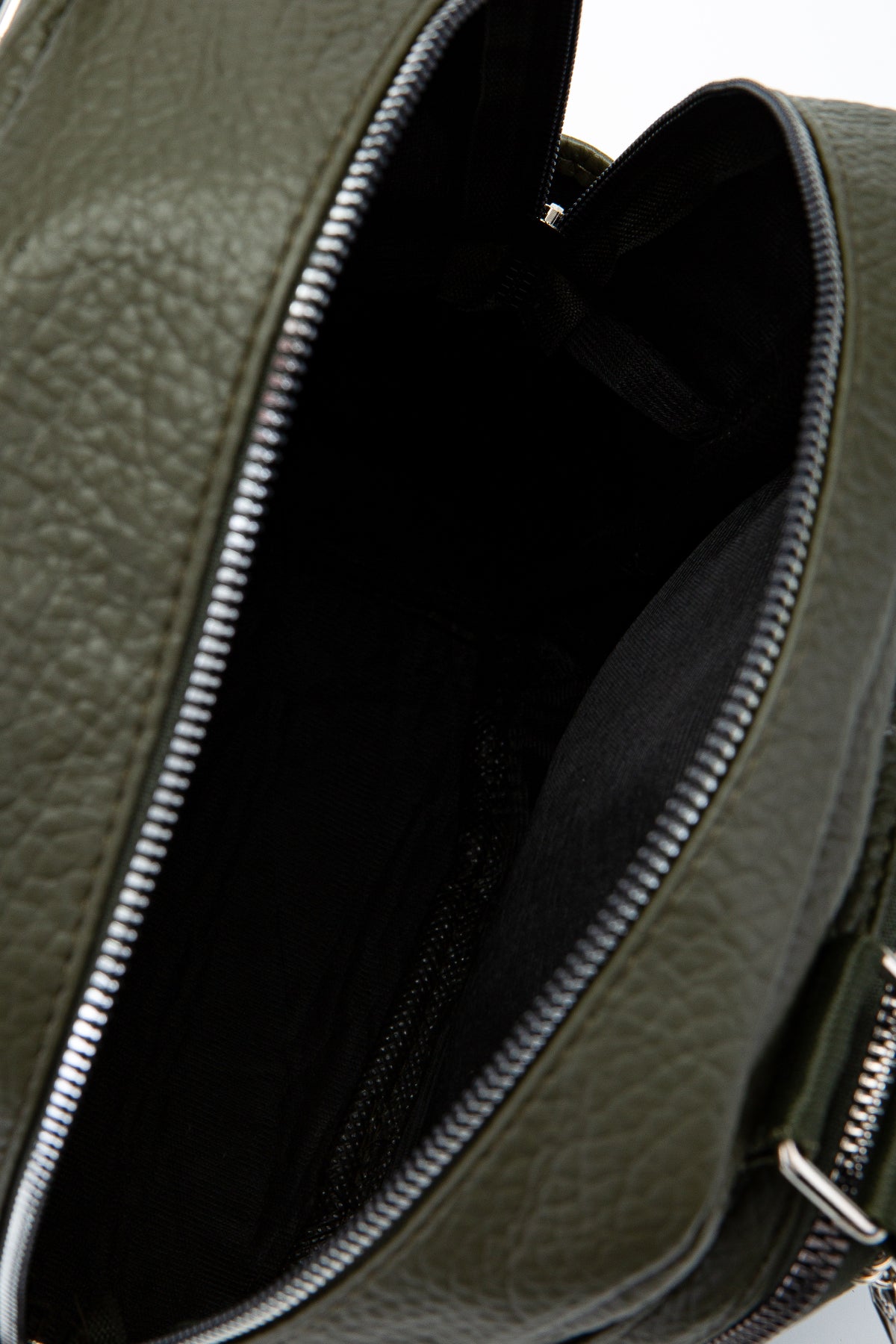 Çok Gözlü Suni Deri Bucky Sırt Çantası Haki