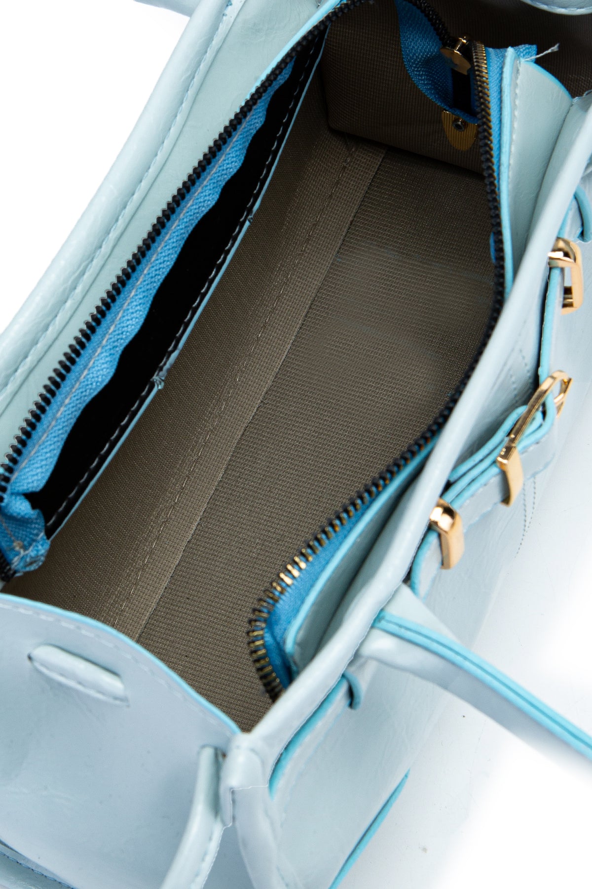 Kemer Detaylı Suni Kılçıllı Deri Kadın Kol Çanta Girls Mavi