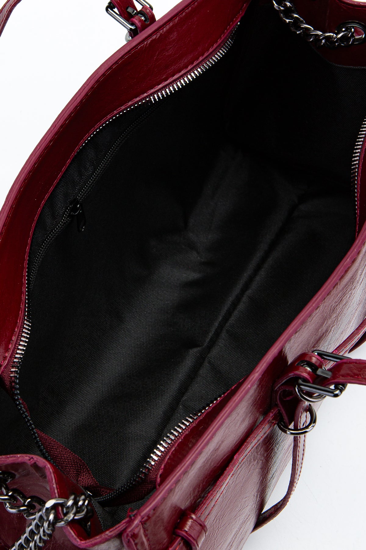 Siyah Zincir Detaylı Bonnie Kadın Kol Çanta Bordo