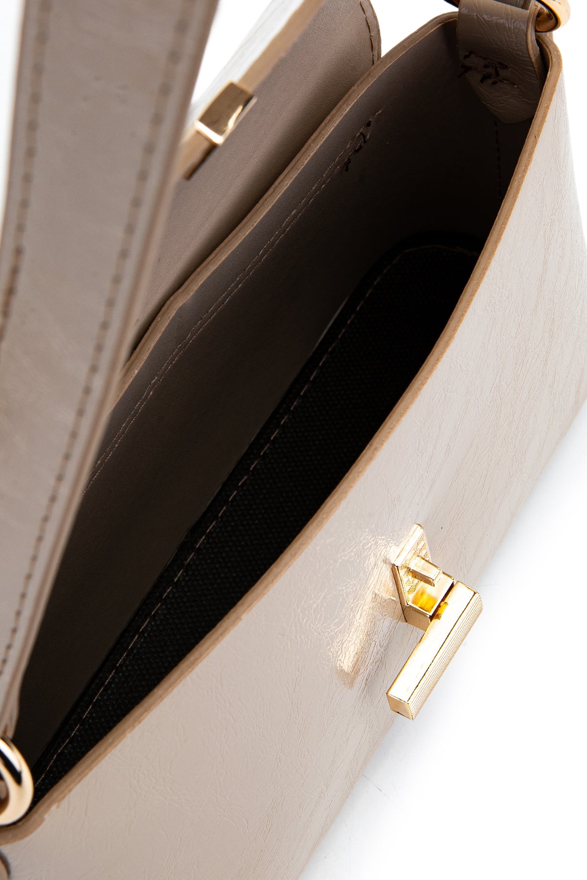 Kapaklı Baget Lara Kadın Kol Çanta Bej