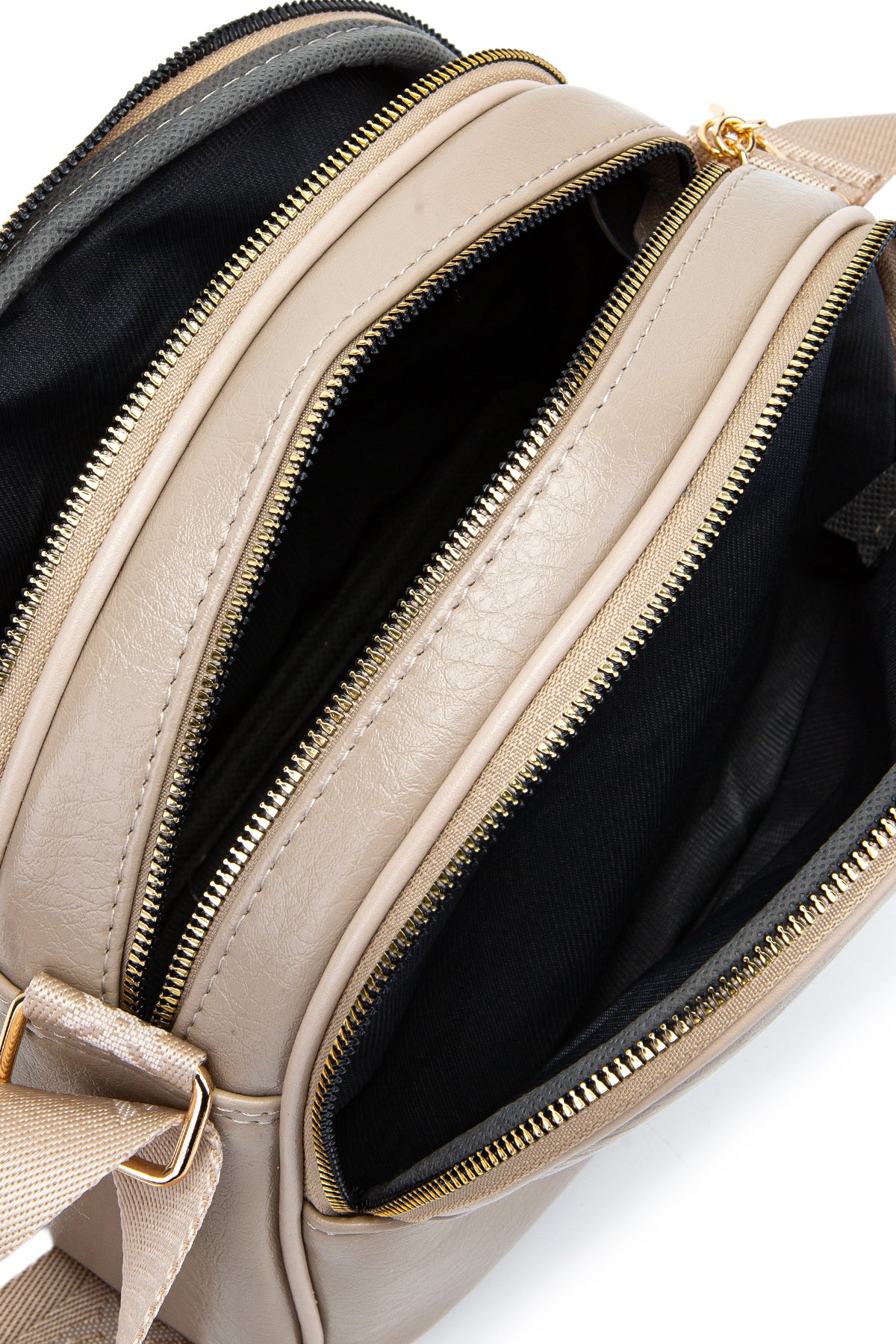 Fermuarlı Çok Göz Willson Kadın Çapraz Çanta Bej