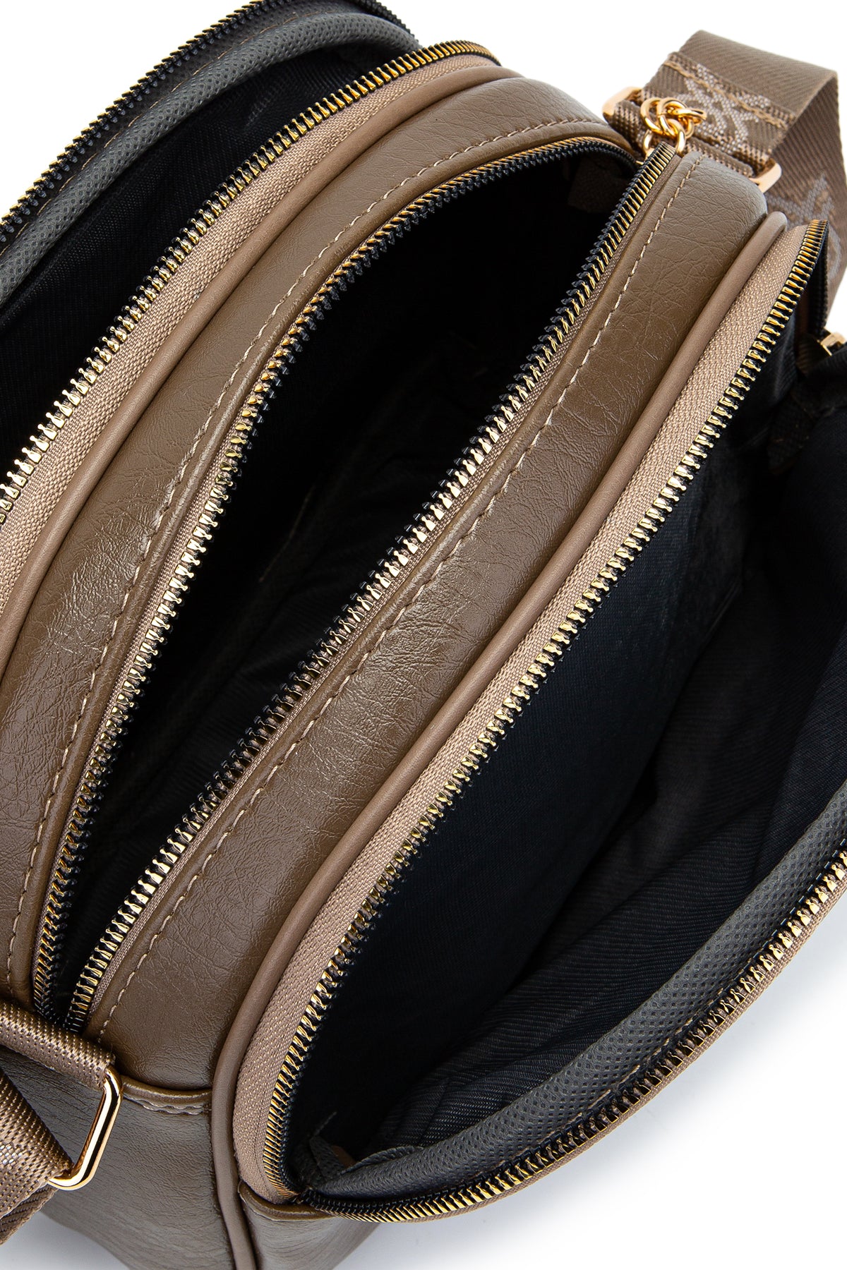 Fermuarlı Çok Göz Willson Kadın Çapraz Çanta Vizon