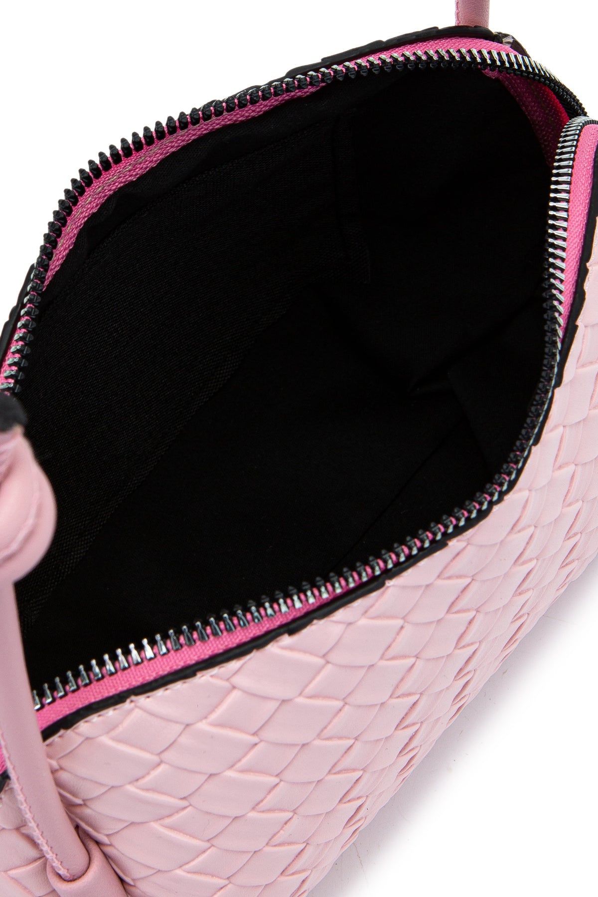 Örgü Desenli Ayarlanabilir Askılı Bliss Kadın Çapraz Çanta Pudra