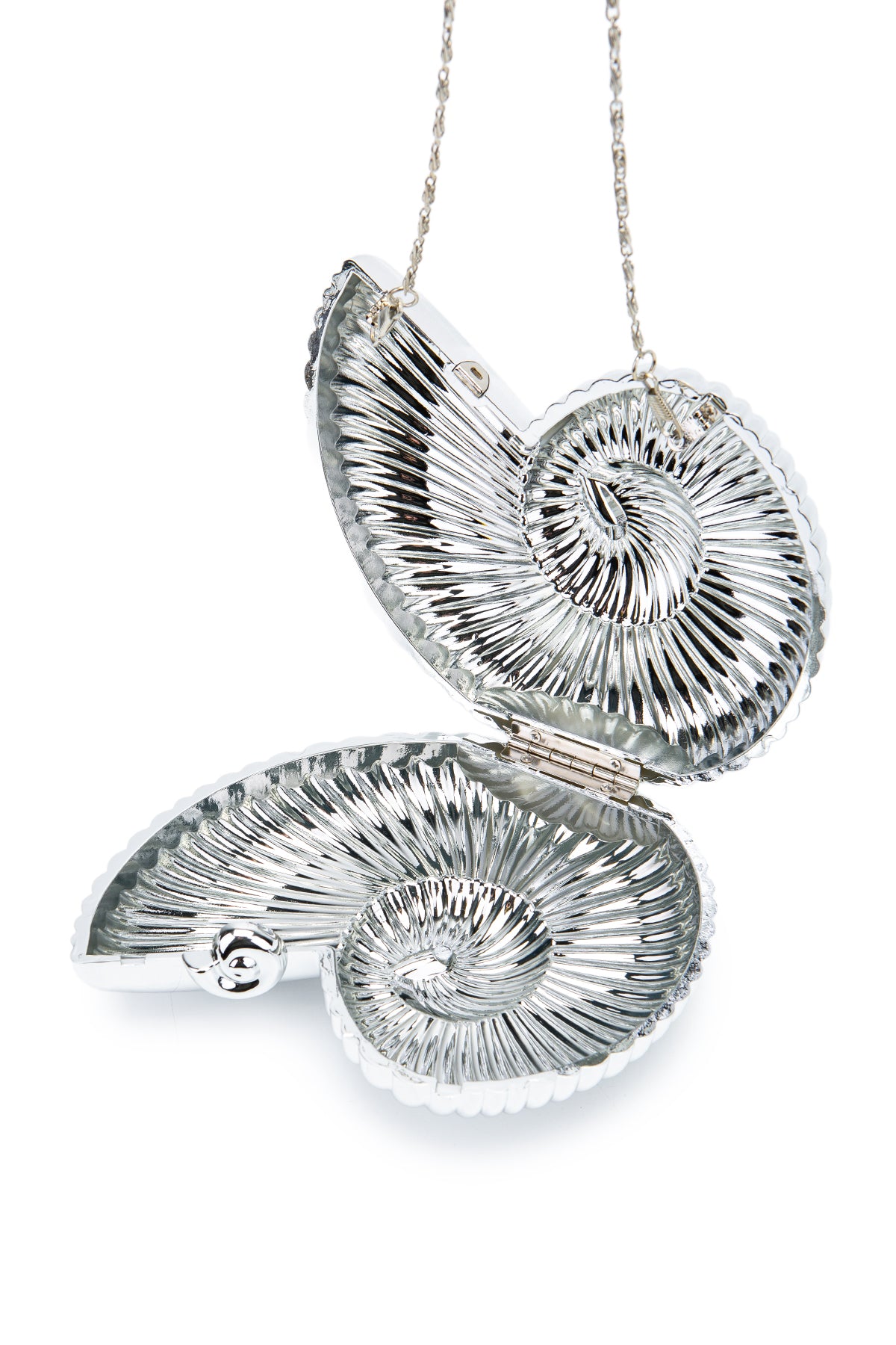 Spiral Model Kadın Abiye Çanta Sarmal Gümüş