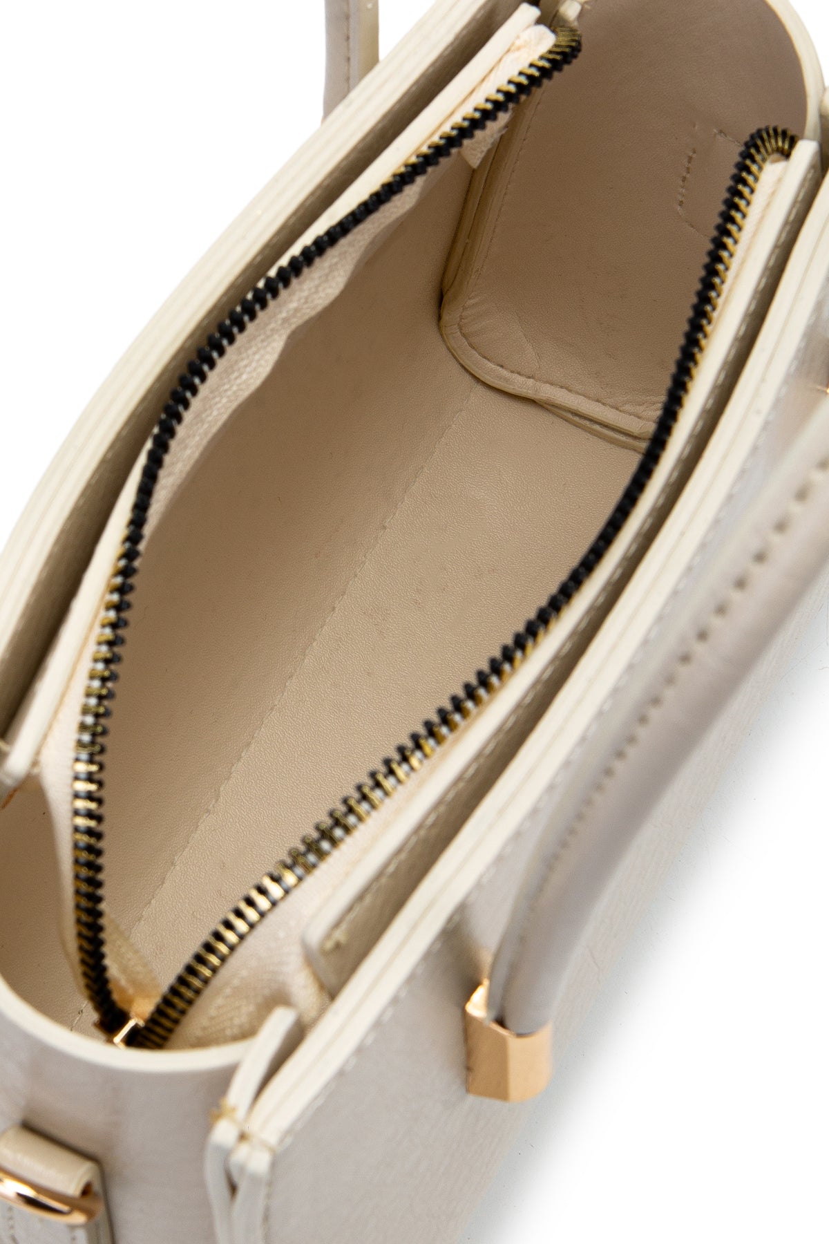 Gold Detay Sabit Askılı Kadın Çapraz Çanta Siena Krem