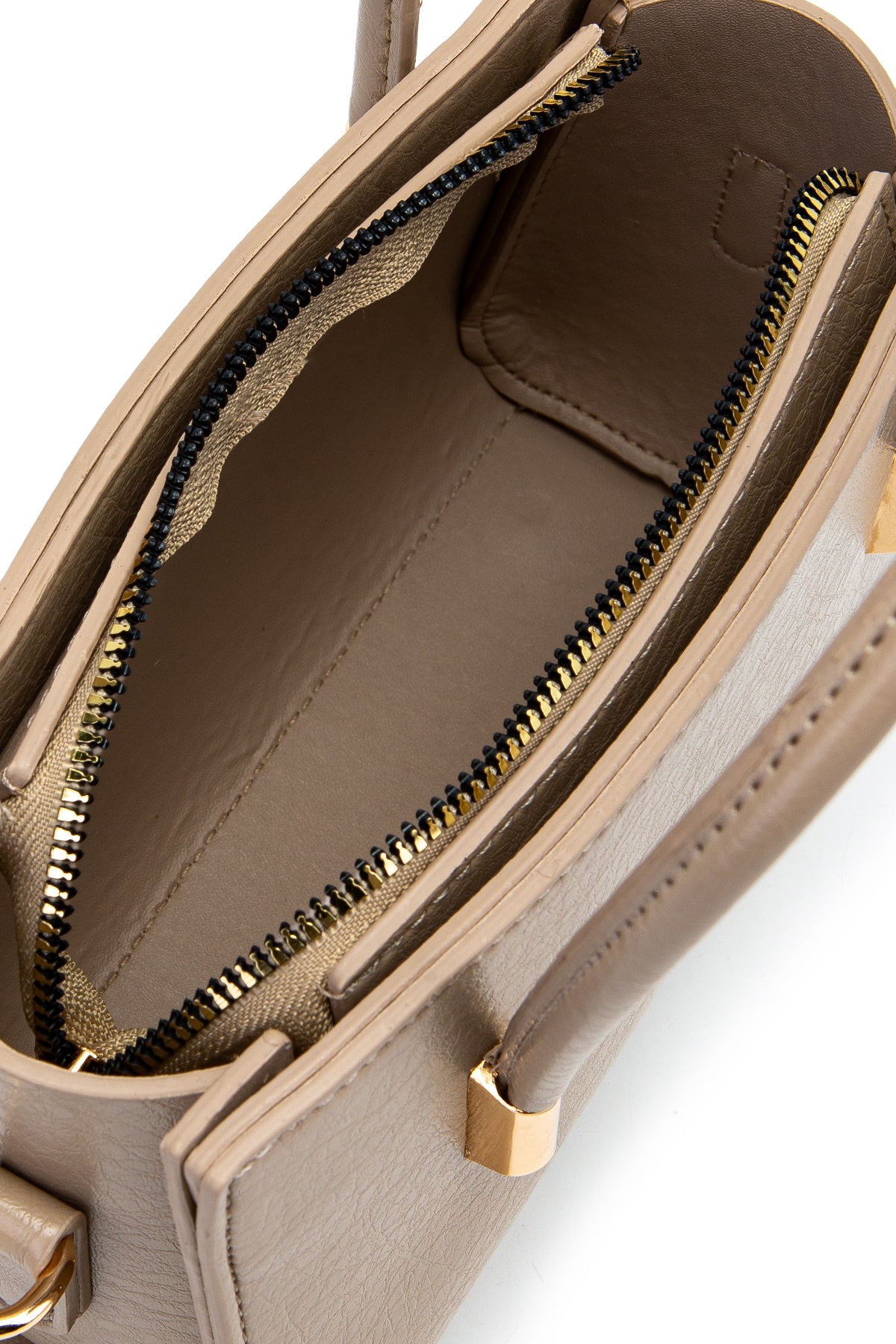 Gold Detay Sabit Askılı Kadın Çapraz Çanta Siena Vizon