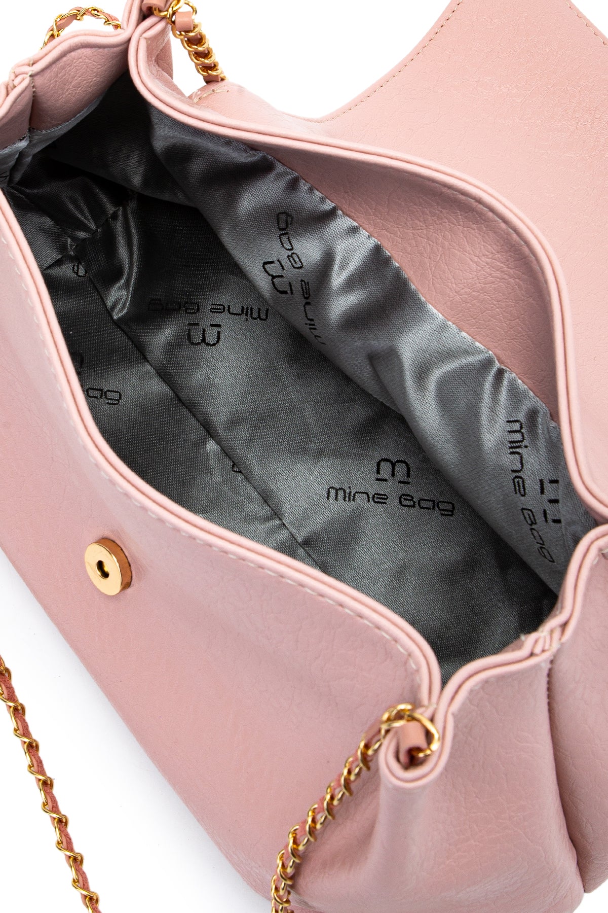 Kapaklı Zarif Tasarım Sarrah Kadın Omuz Çanta Pudra