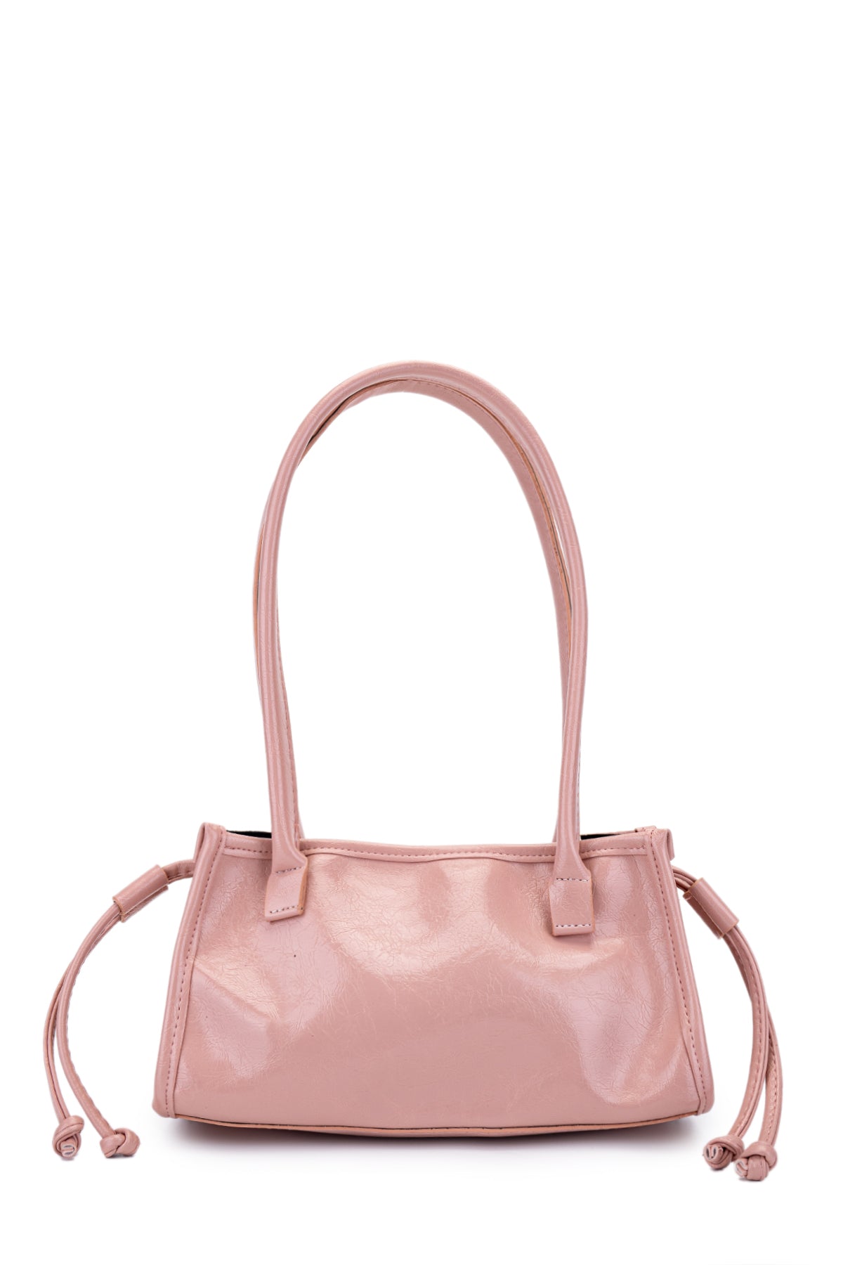 Kemer Detaylı Suni Kılçıllı Deri Kadın Kol Çanta Girls Pudra