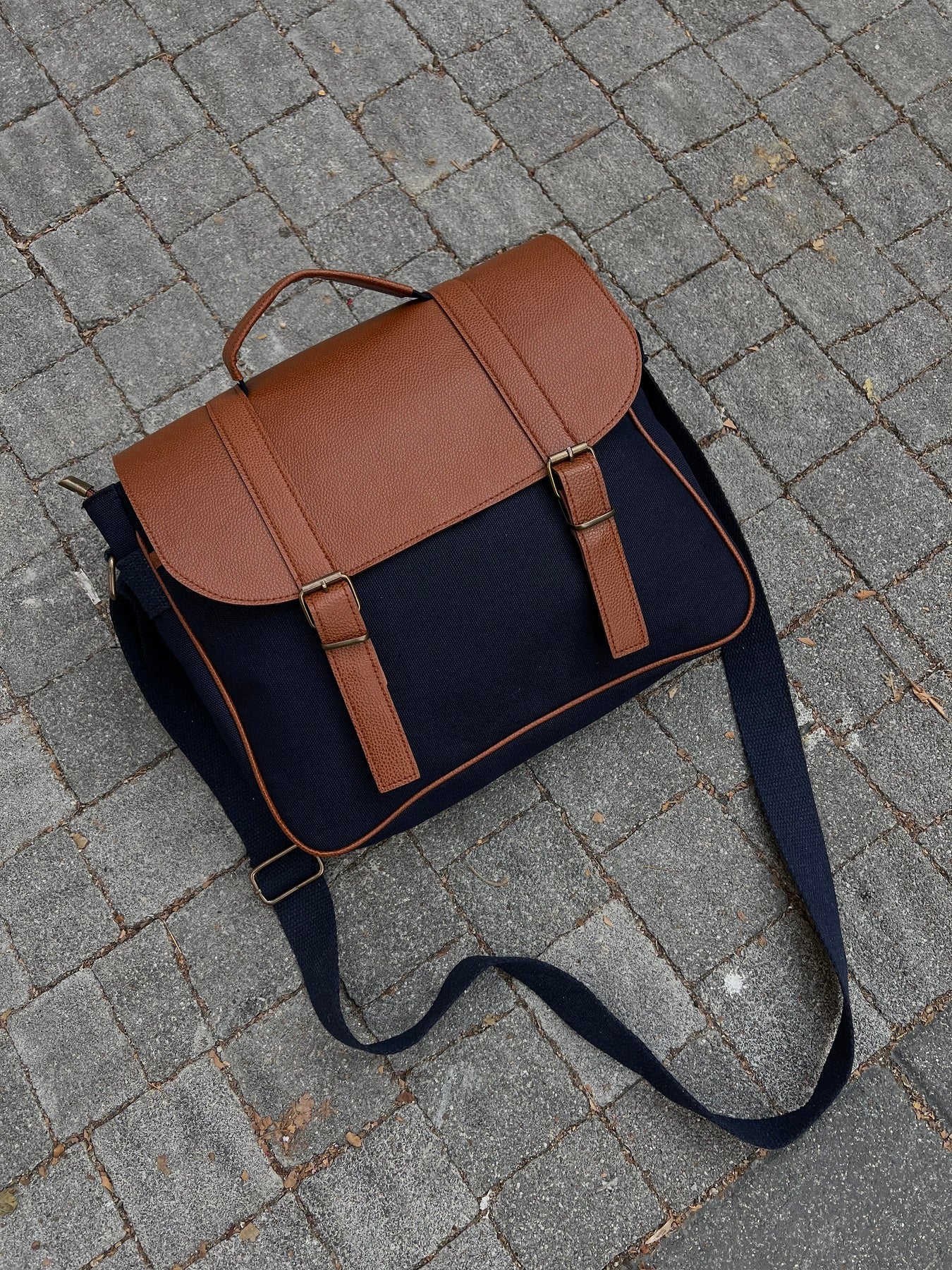 Uzun Askılı Kanvas Çapraz Postacı Unisex Exclusive Çapraz Çanta Lacivert