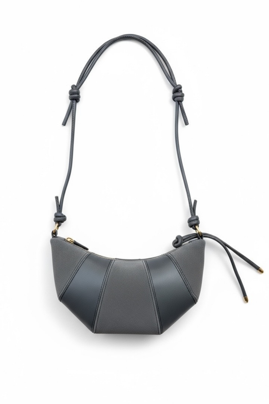 İp Sarkıt Detaylı Süet Deri Karışımlı Bohem Tarz Wade Kadın Çapraz Çanta Gri