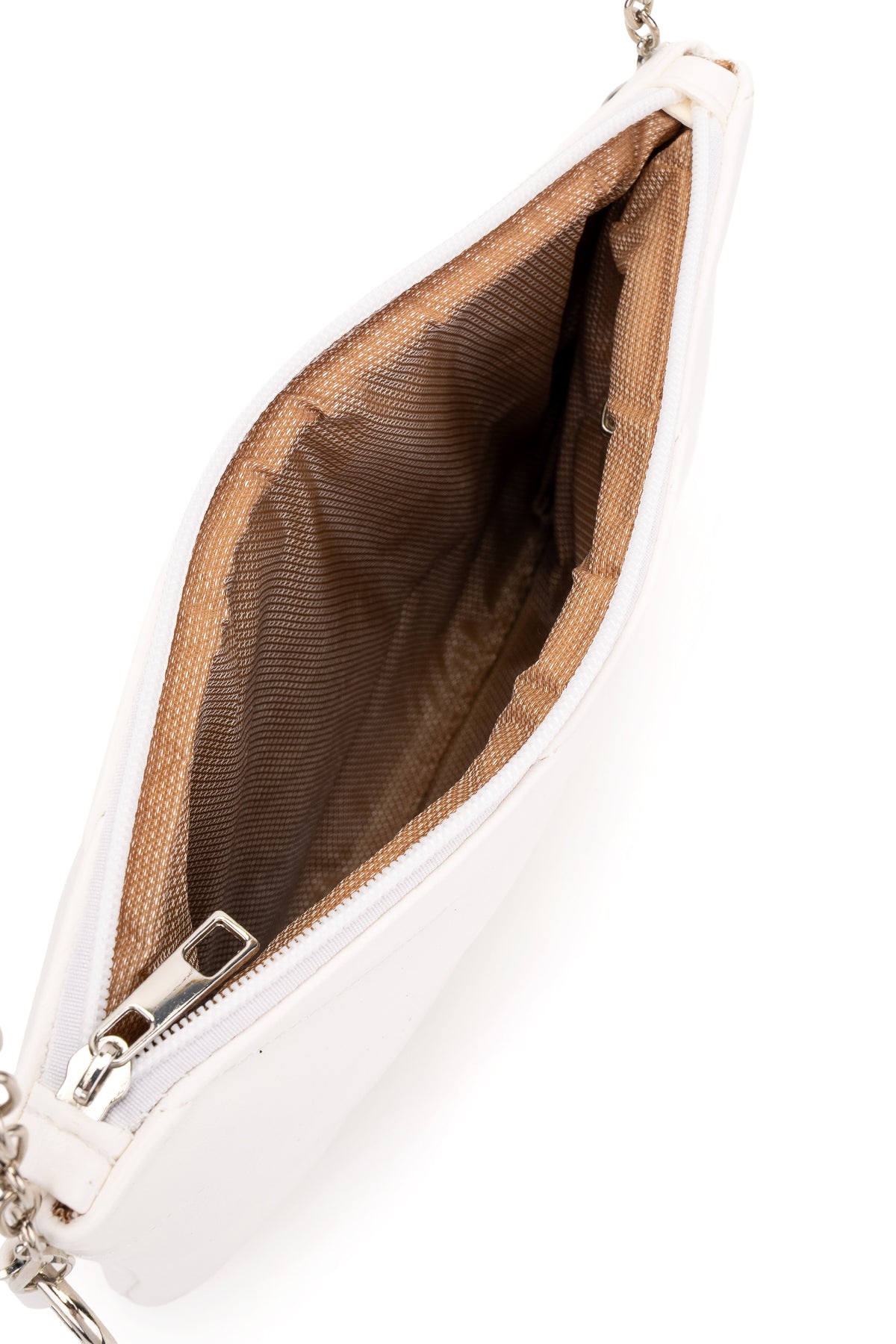Şık Kapitone Dikişli Clutch Kadın Çapraz Çanta Monaco Beyaz