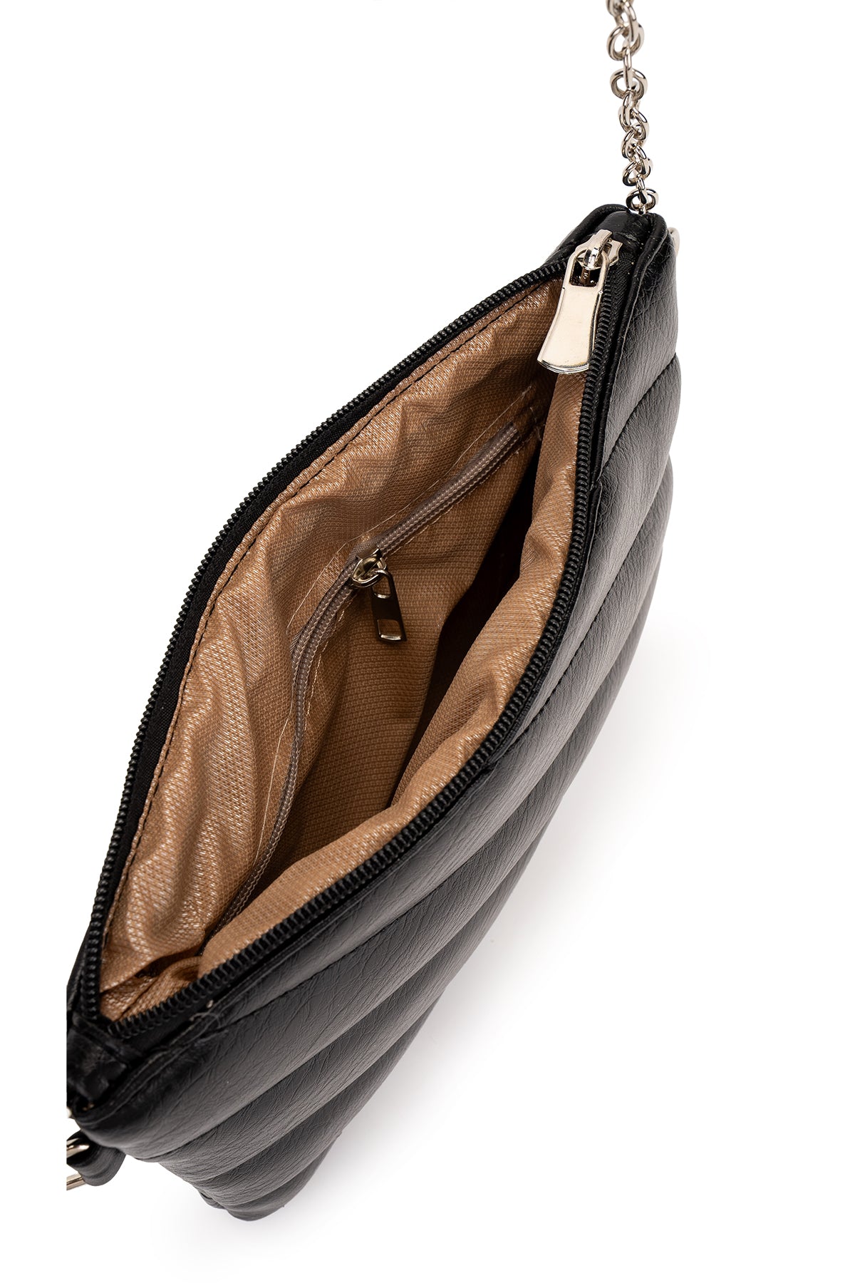 Şık Kapitone Dikişli Clutch Kadın Çapraz Çanta Monaco Siyah