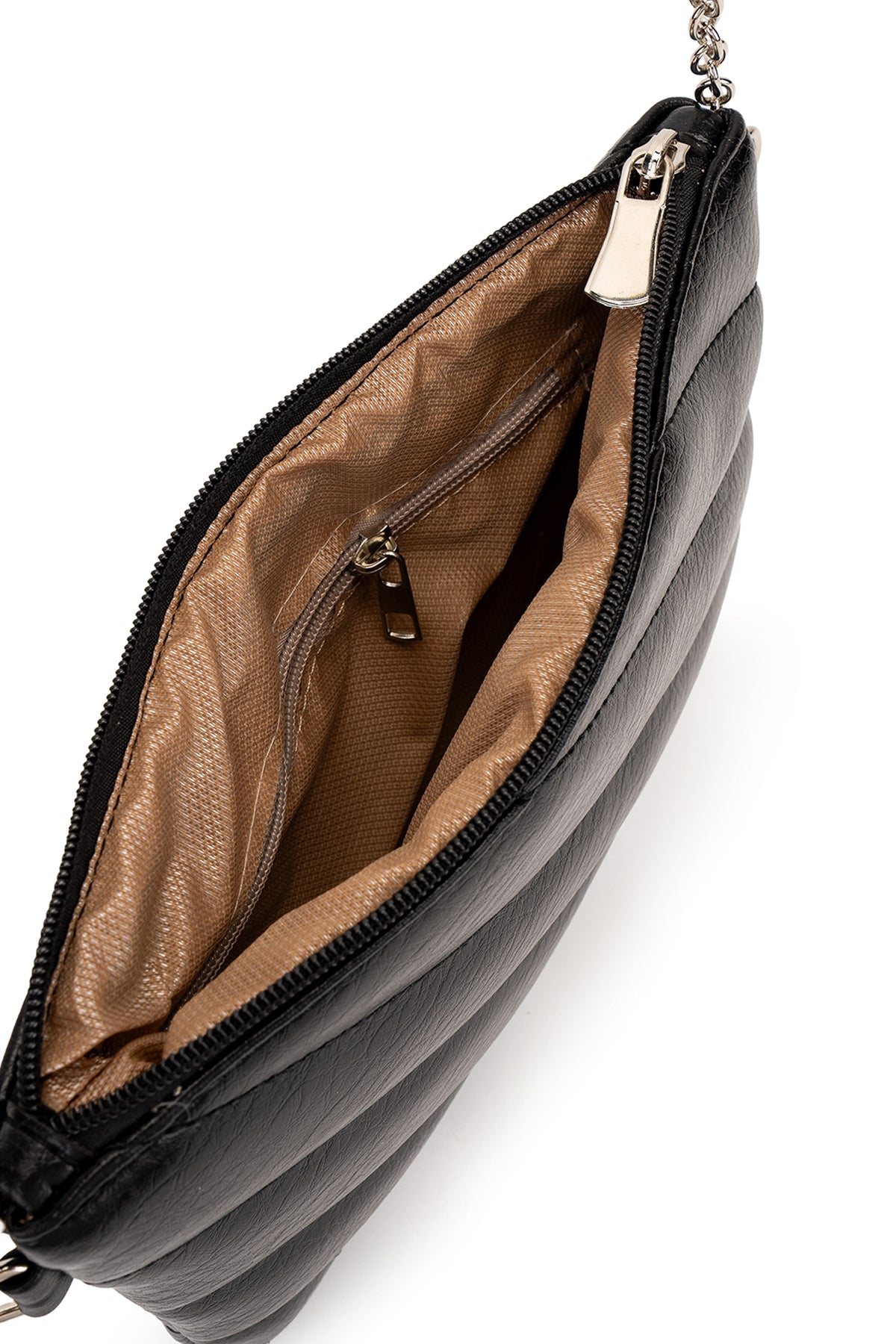 Şık Kapitone Dikişli Clutch Kadın Çapraz Çanta Monaco Siyah