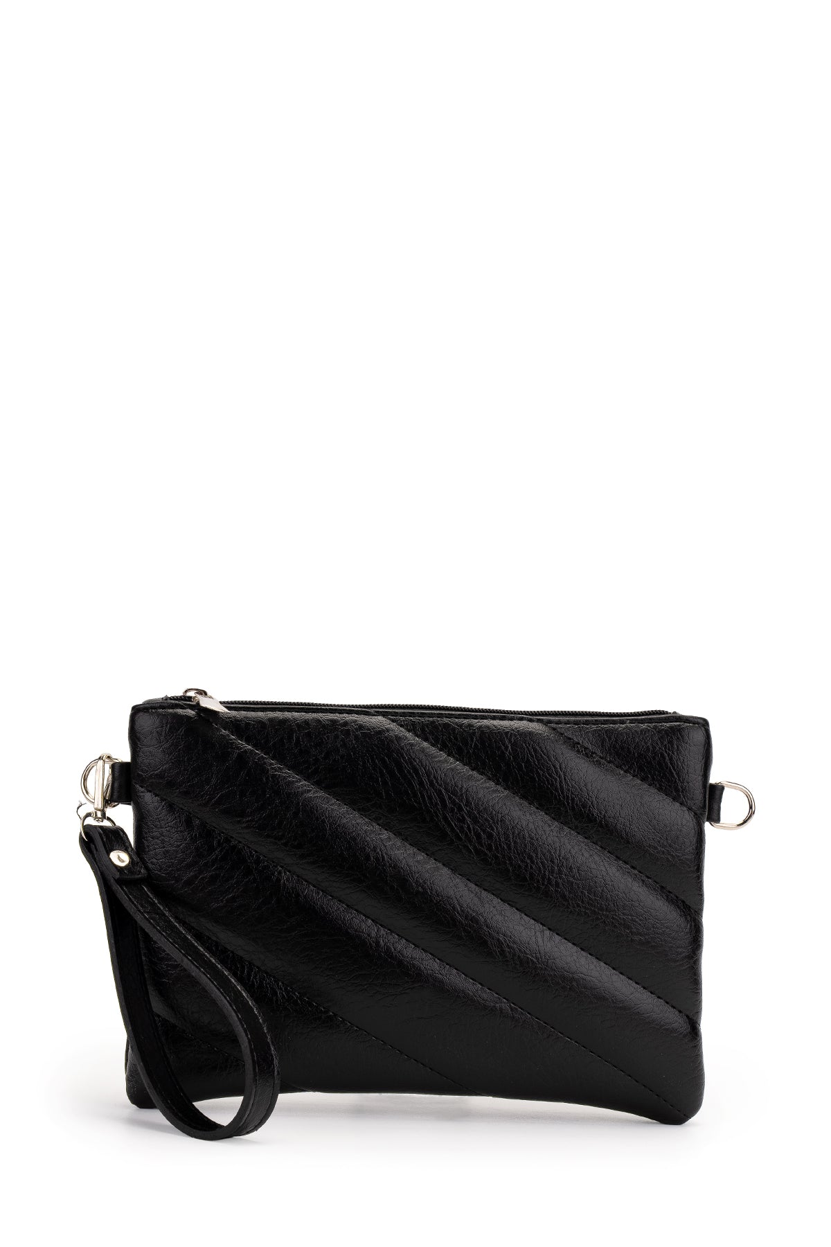 Şık Kapitone Dikişli Clutch Kadın Çapraz Çanta Monaco Siyah