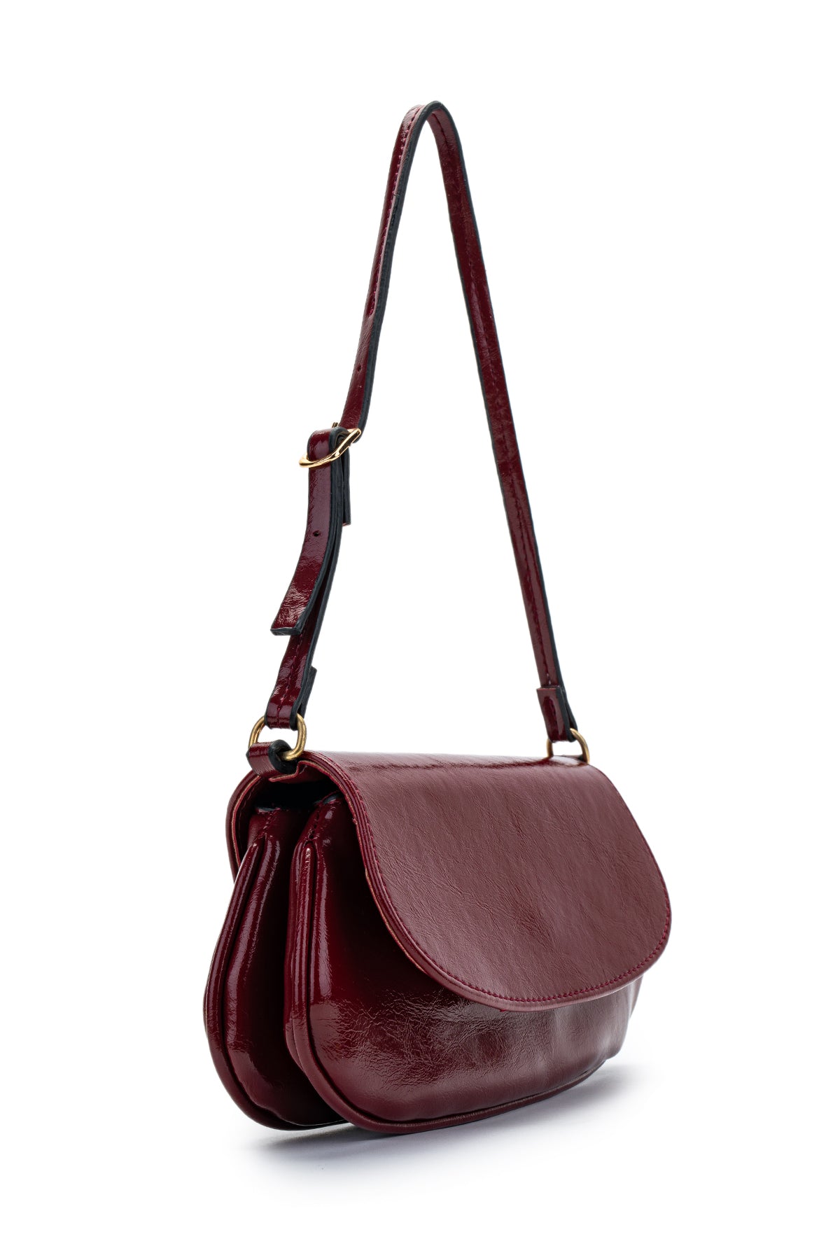 Kapak Detaylı Mini Baget Kadın Kol Çanta Betty Bordo