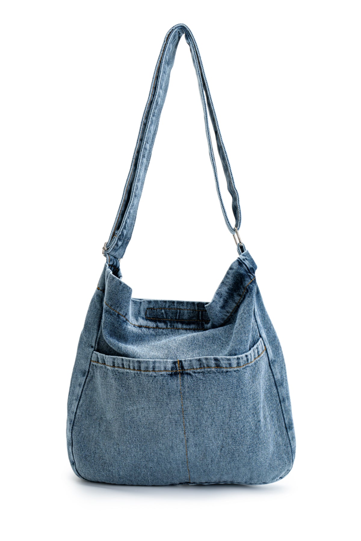 Çift Cepli Denim Kadın Çapraz Çanta Allison Mavi