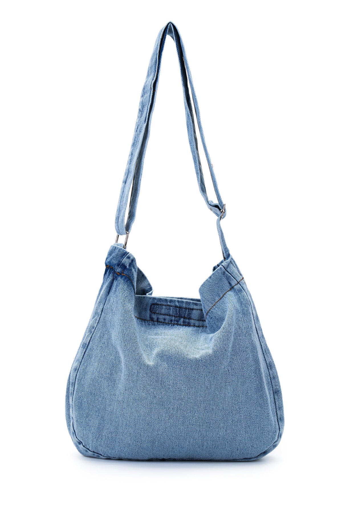 Çift Cepli Denim Kadın Çapraz Çanta Allison Açık Mavi