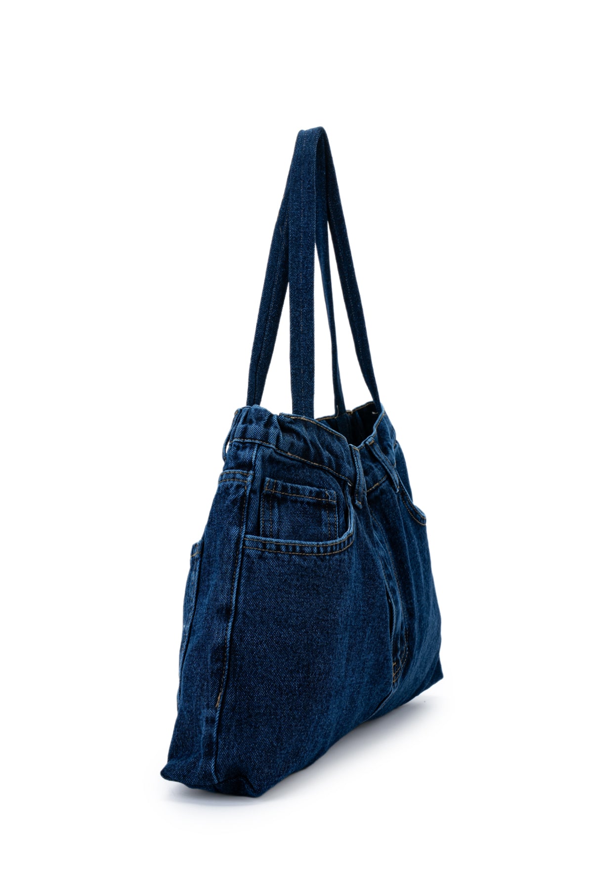 Fermuar Ve Düğme Detaylı Denim Kadın Kol Çanta Harmony Lacivert