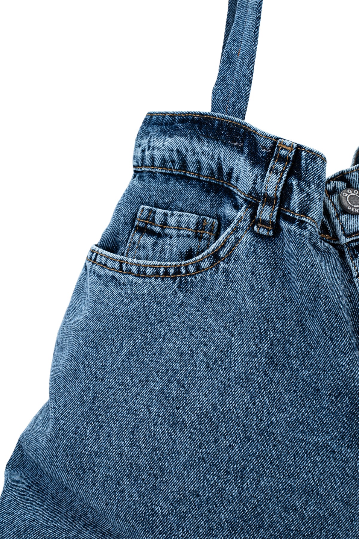 Fermuar Ve Düğme Detaylı Denim Kadın Kol Çanta Harmony Mavi