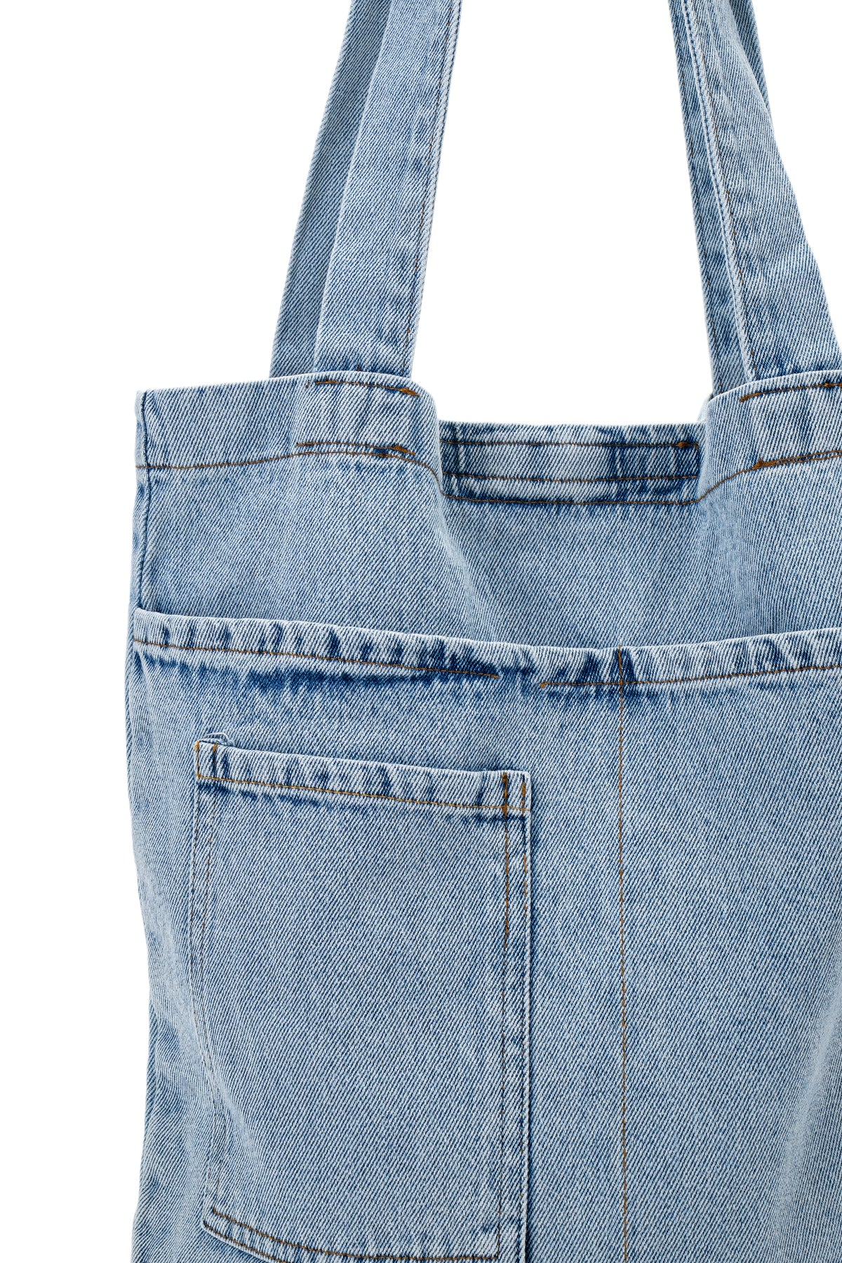 Yama Cep Detaylı Denim Kadın Kol Çanta Derek Açık Mavi
