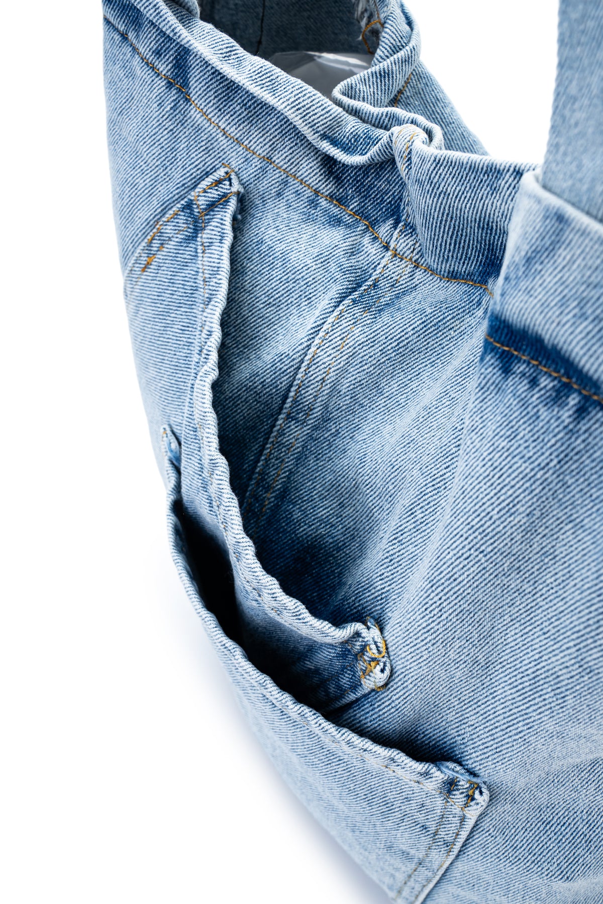 Çapraz Yama Cep Detaylı Denim Kadın Kol Çanta Doli Açık Mavi