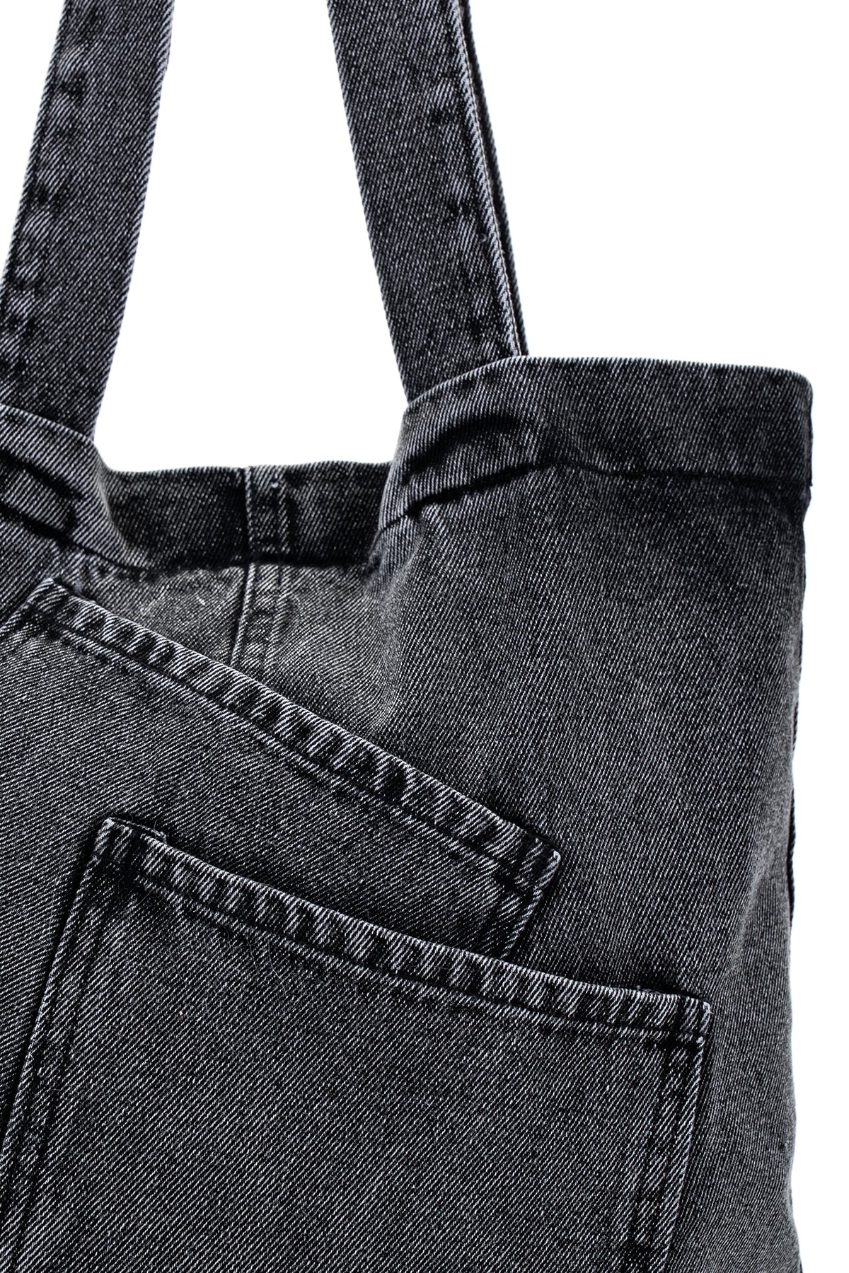 Çapraz Yama Cep Detaylı Denim Kadın Kol Çanta Doli Antrasit
