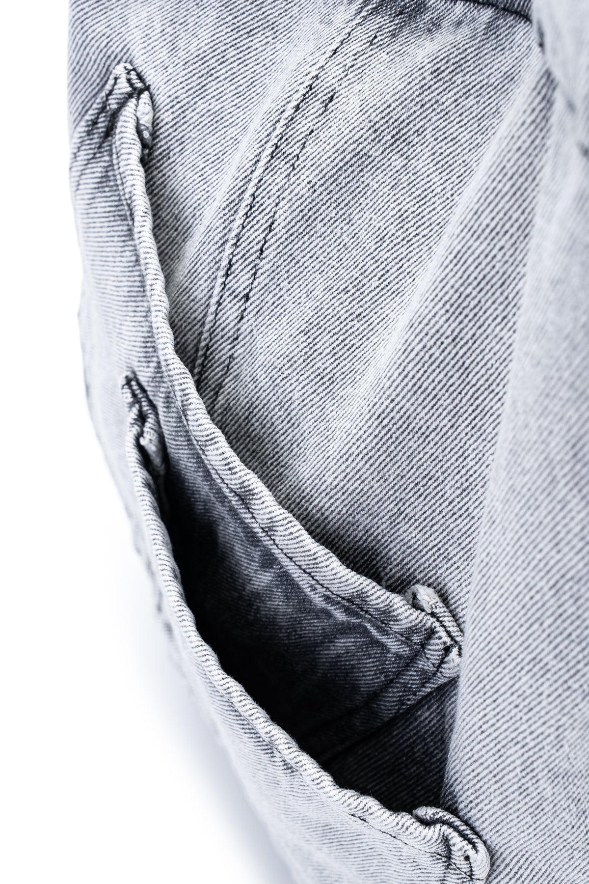 Çapraz Yama Cep Detaylı Denim Kadın Kol Çanta Doli Gri