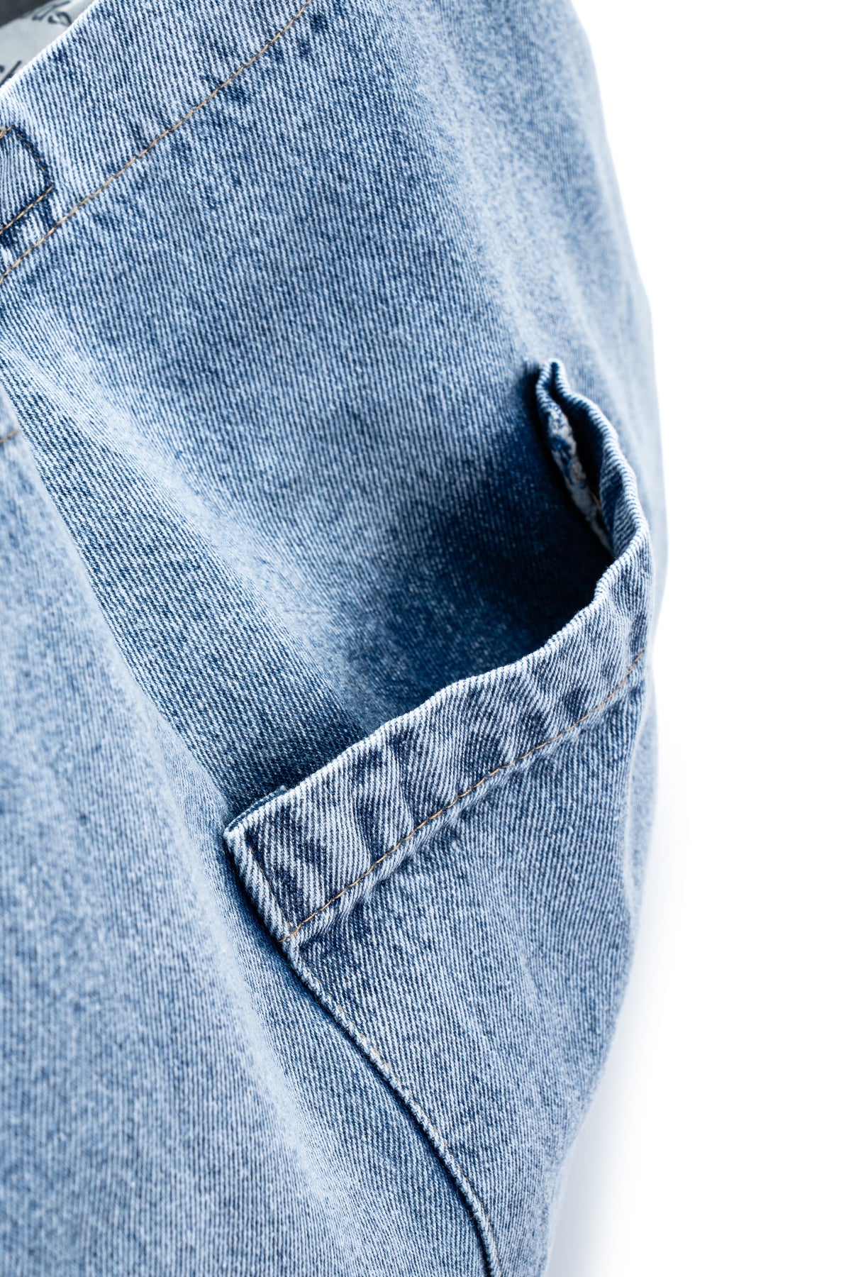 Geniş İç Hacimli Denim Kadın Kol Çanta Marma Açık Mavi