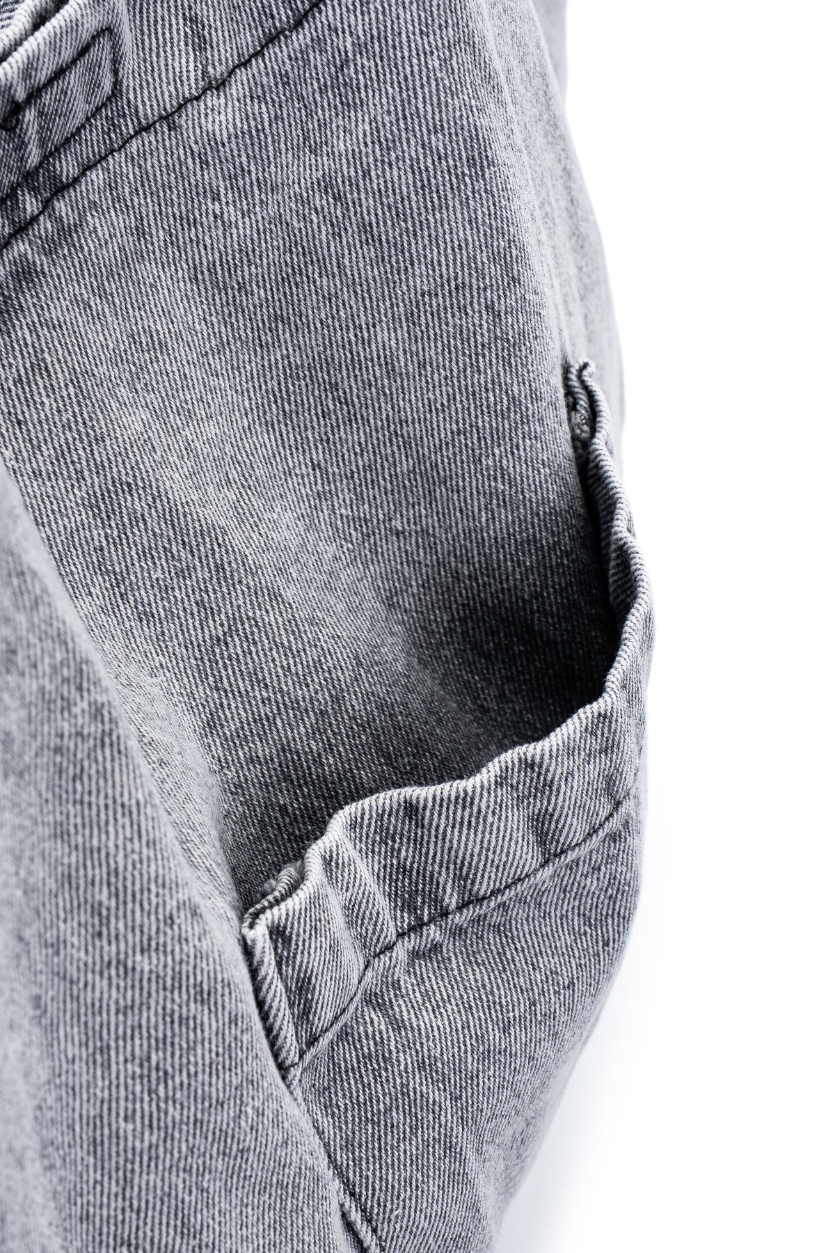 Geniş İç Hacimli Denim Kadın Kol Çanta Marma Gri