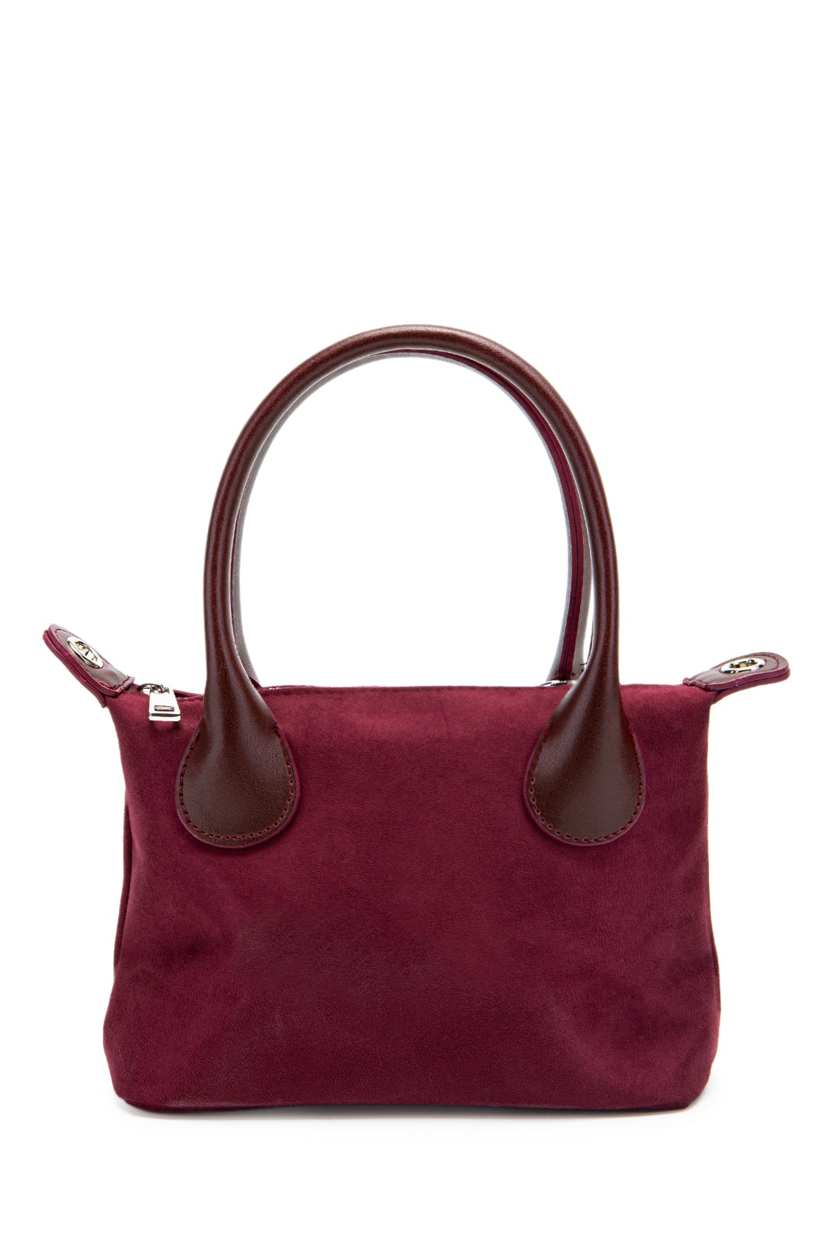 Kalp Charm Detaylı Süet Winter Çapraz Çanta Bordo