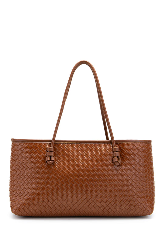 Örgü Detaylı Suni Deri Dora Kadın Kol Çanta Taba