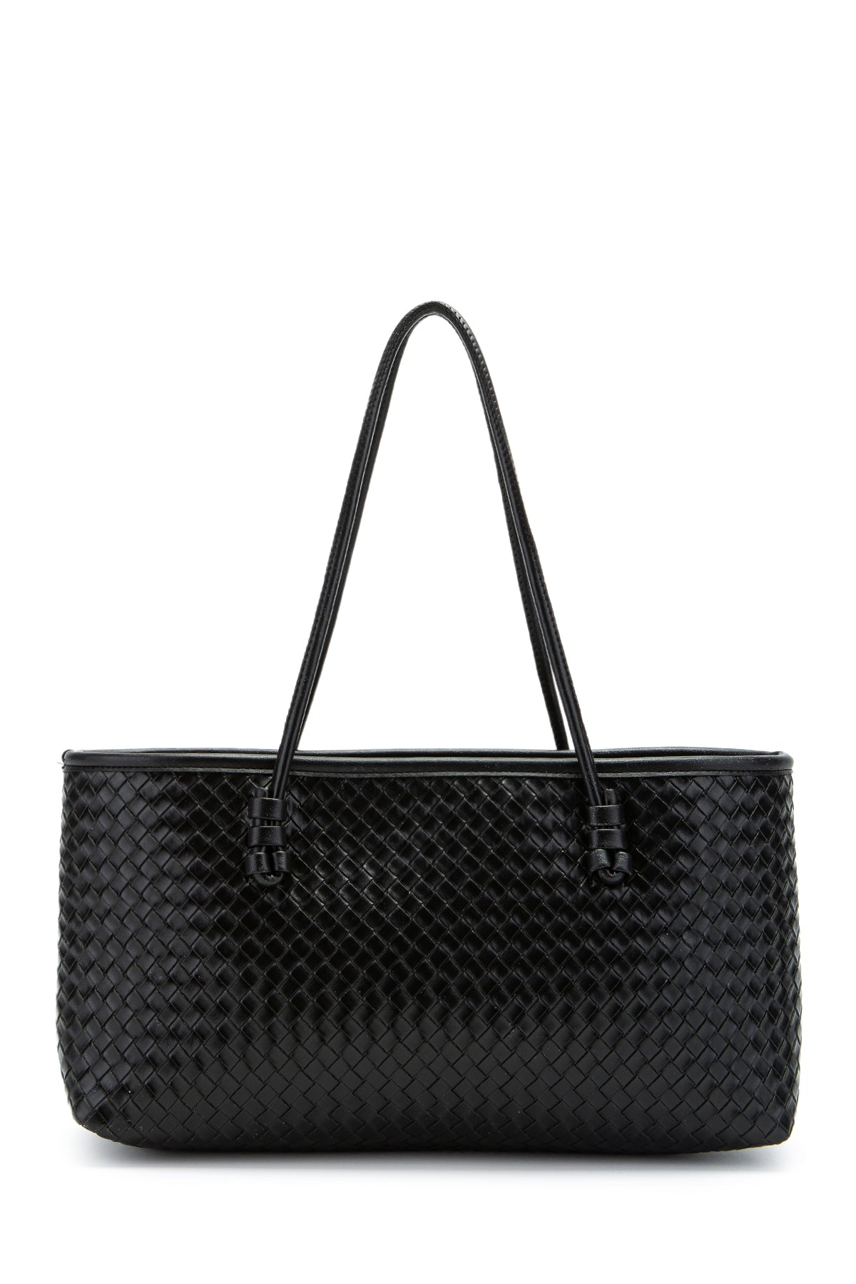 Örgü Detaylı Suni Deri Dora Kadın Kol Çanta Siyah