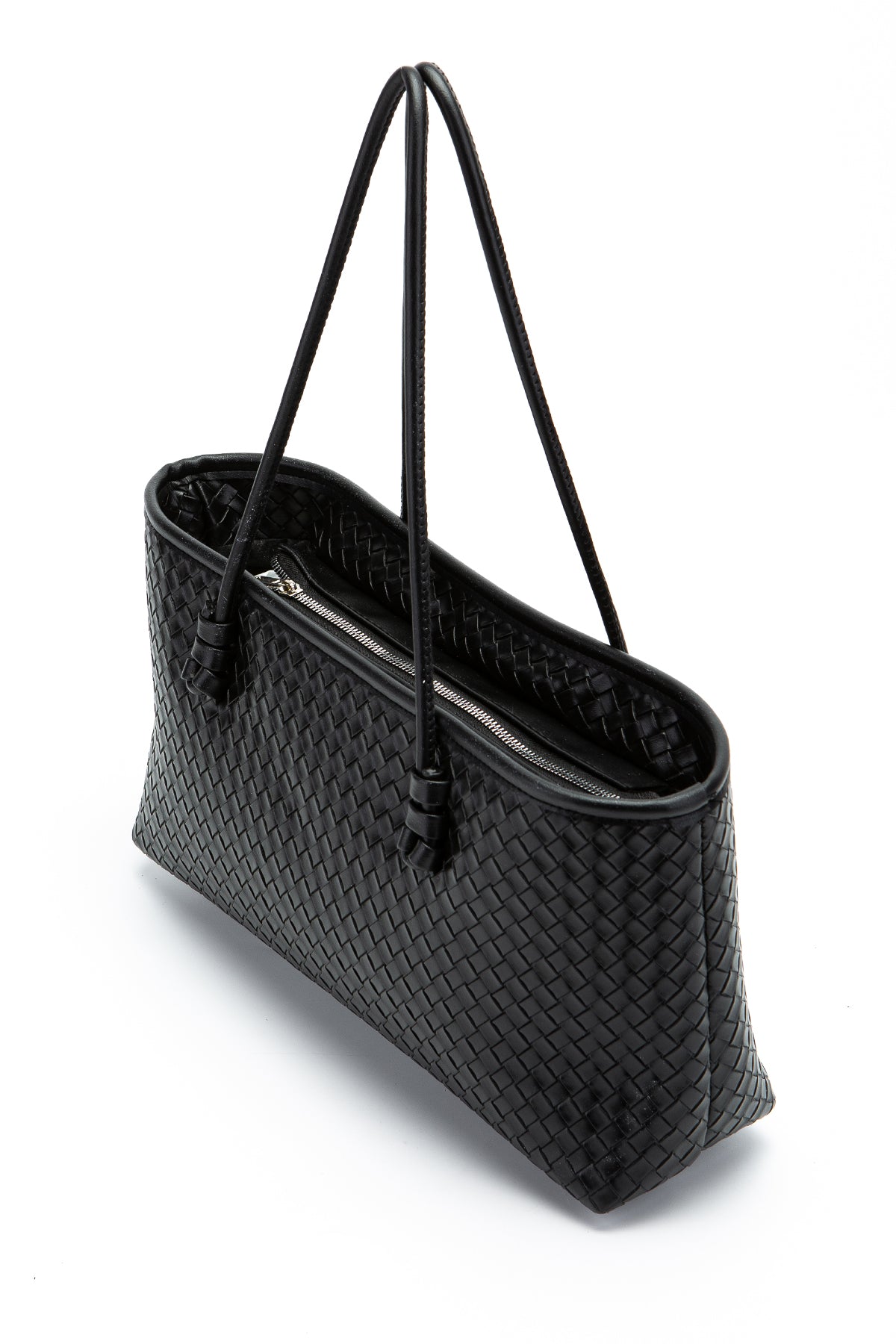 Örgü Detaylı Suni Deri Dora Kadın Kol Çanta Siyah