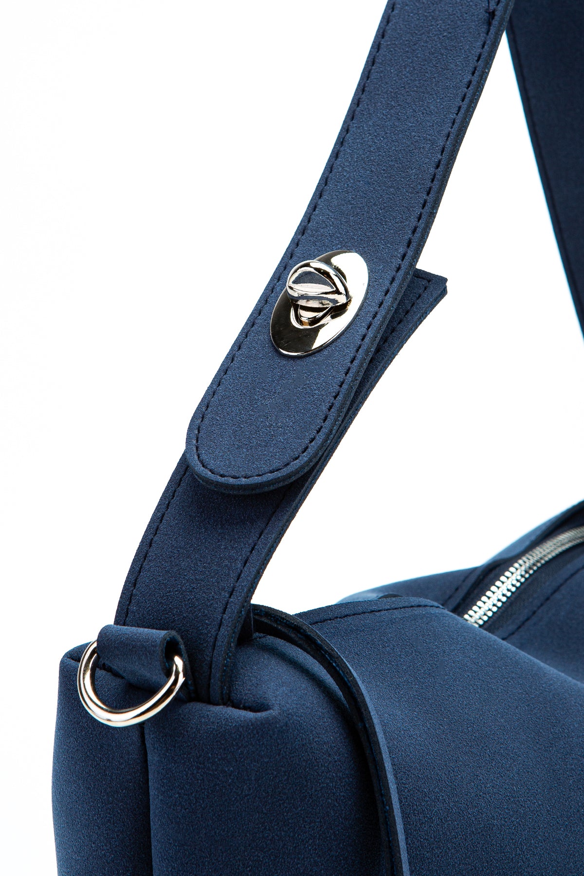 Açılıp Kapanma Detaylı Süet Nolan Kadın Kol Çanta Lacivert