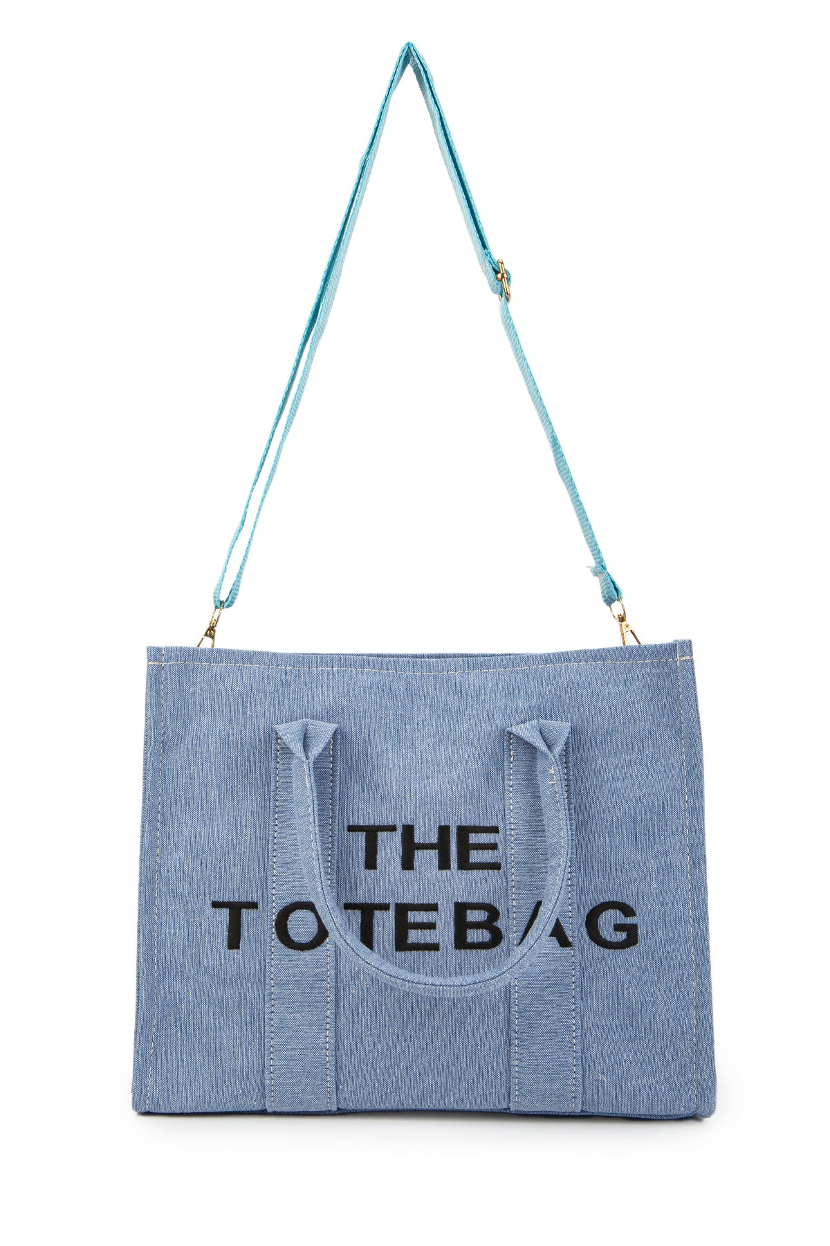 Uzun Askılı Kanvas Kumaş Tote Bag Kadın Çapraz Çanta Denim